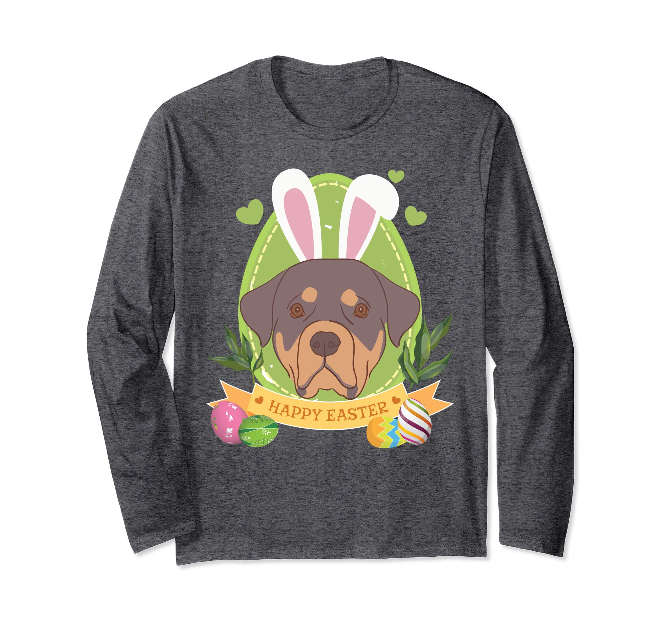 Bunny Rottweiler Dog Easter Day Lovers T-Shirt Egg Hunting