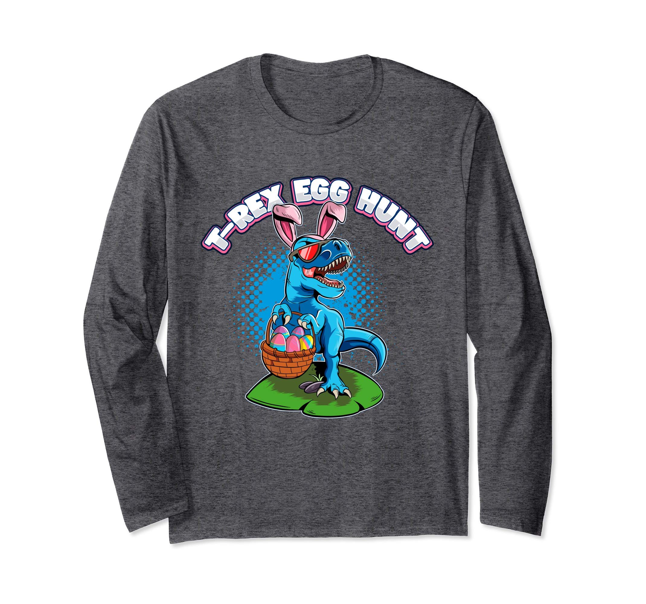 T-Rex Egg Hunt Easter Dinosaur Long Sleeve Shirt