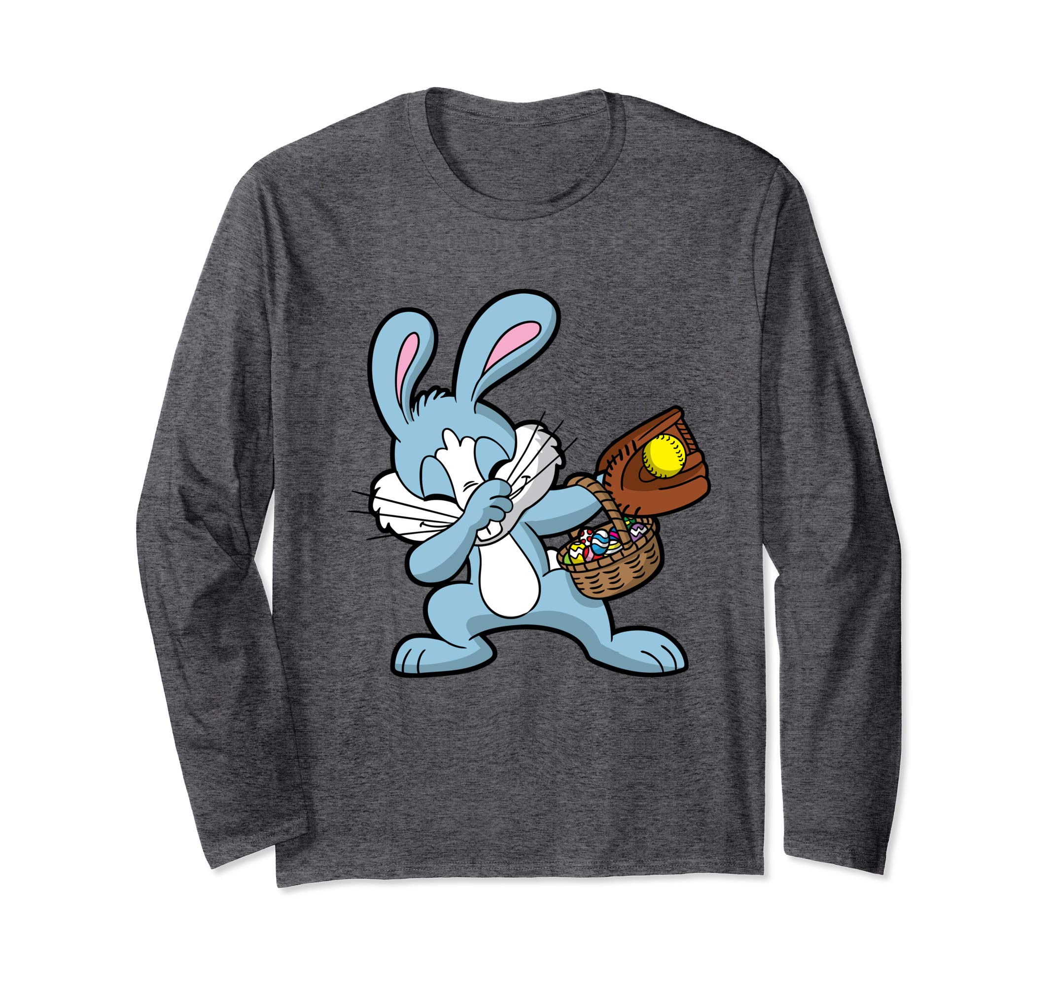 Dabbing Easter Bunny Long Sleeve Shirt Softball Dab Dance