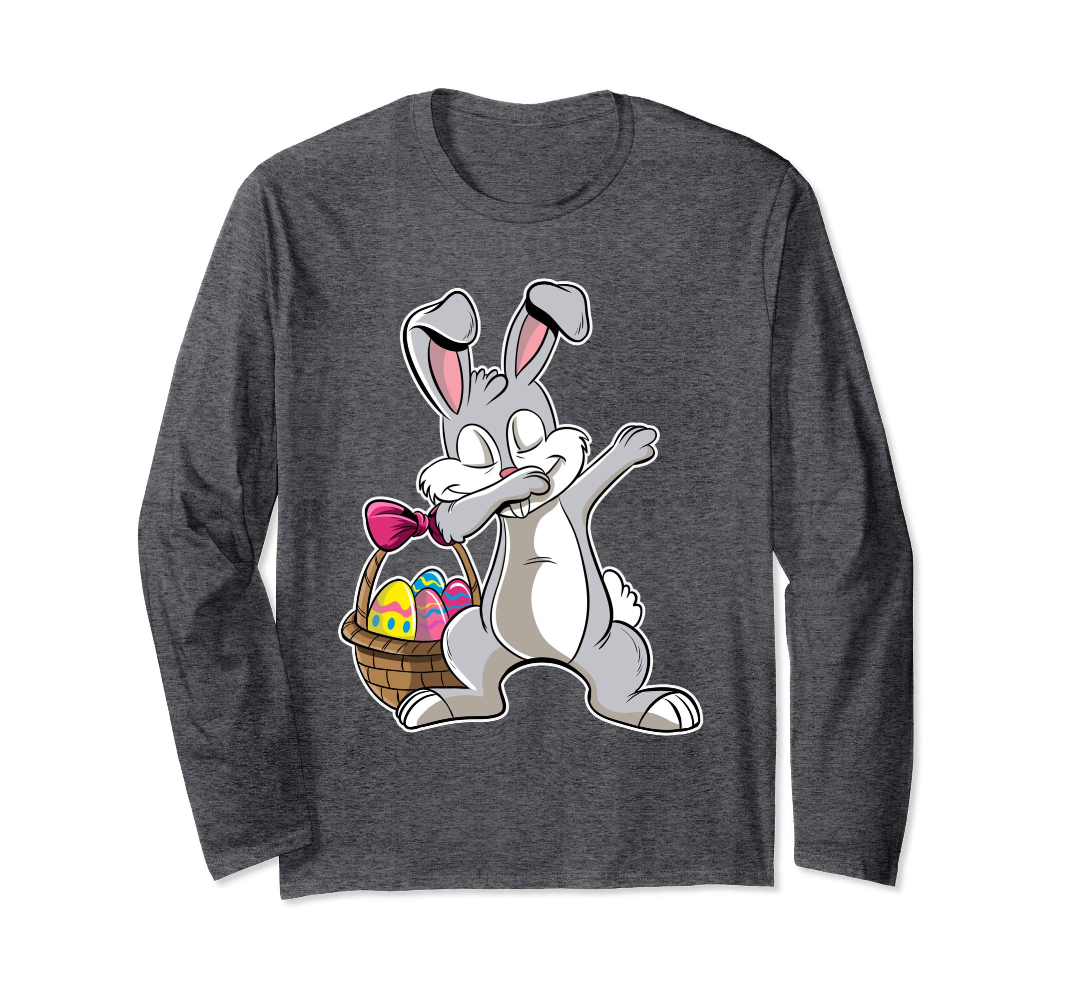 Funny Dabbing Hip Hop Bunny Easter Gift Long Sleeve Shirt