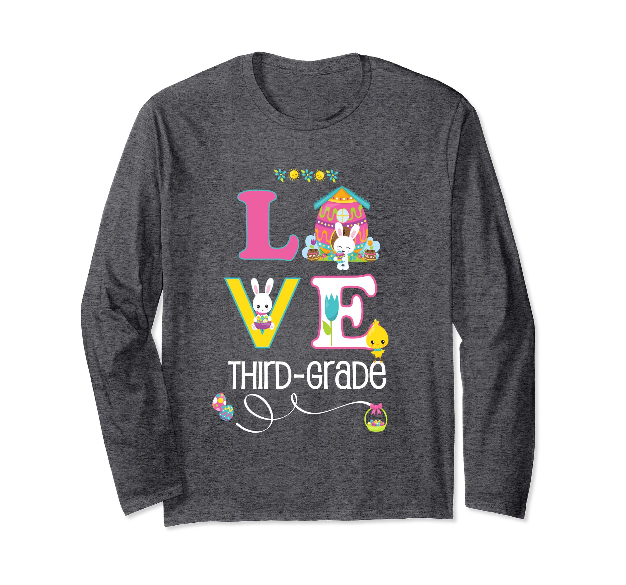 Third Grade School Easter Teacher Love Cute Longsleeve Shirt