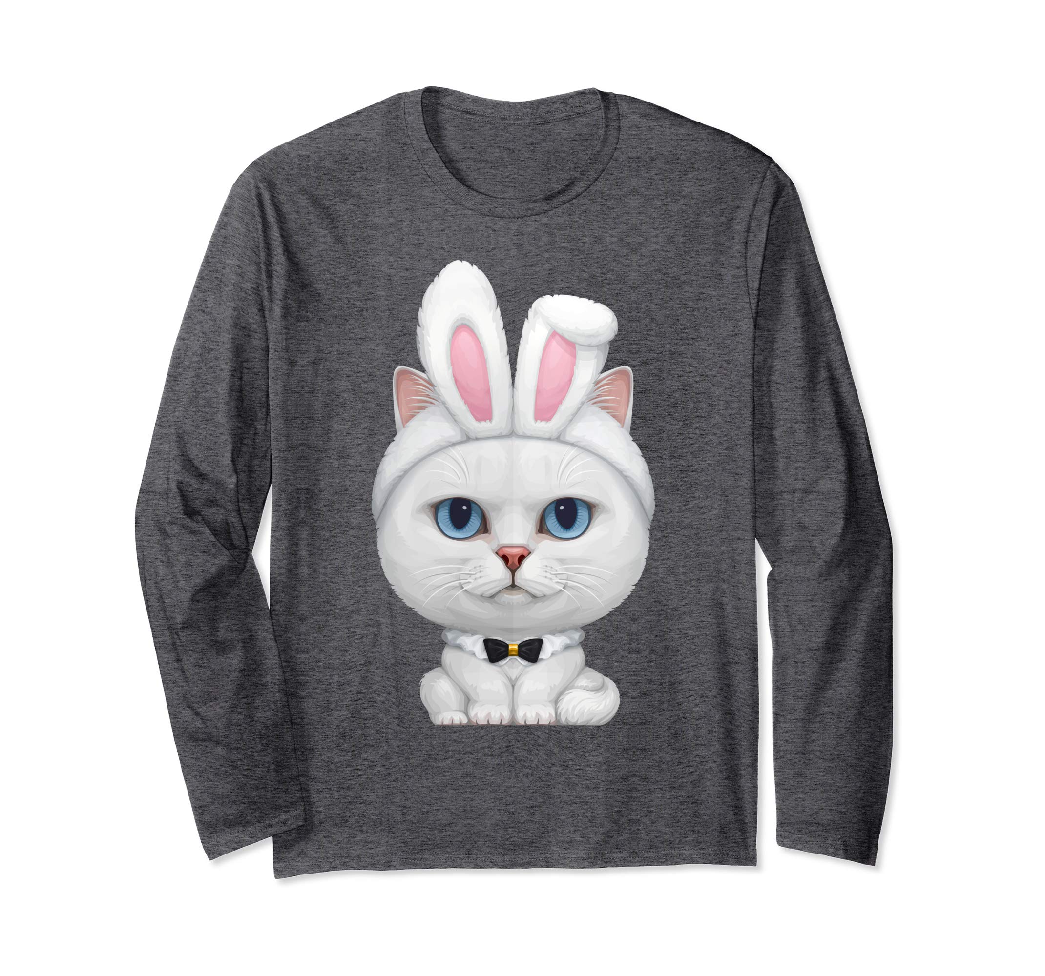 White Cat in the Easter Bunny Costume Long Sleeve T-Shirt