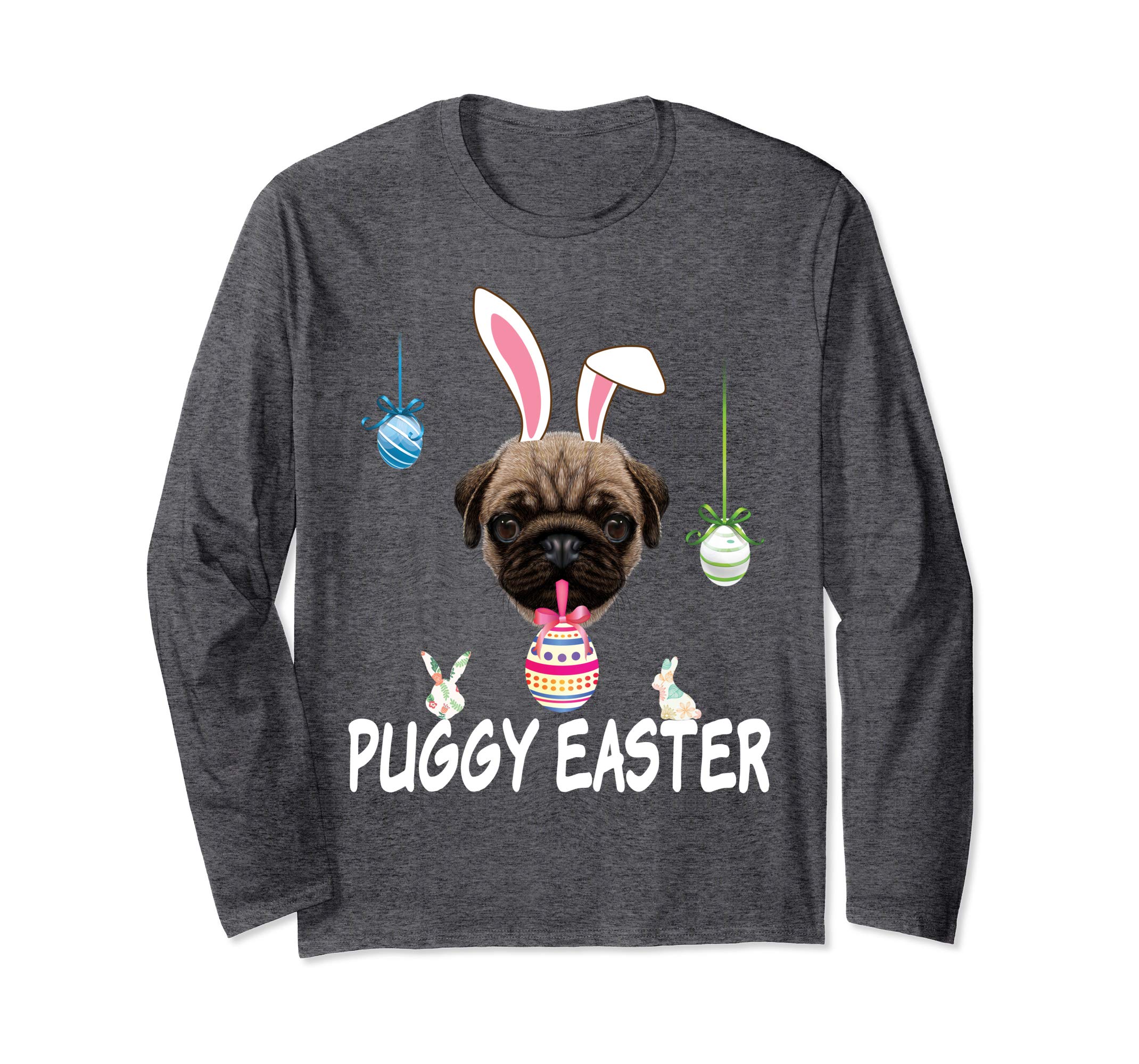 The Puggy Easter Pug Dog Bunny Egg T-Shirt Dog Lover Hunting