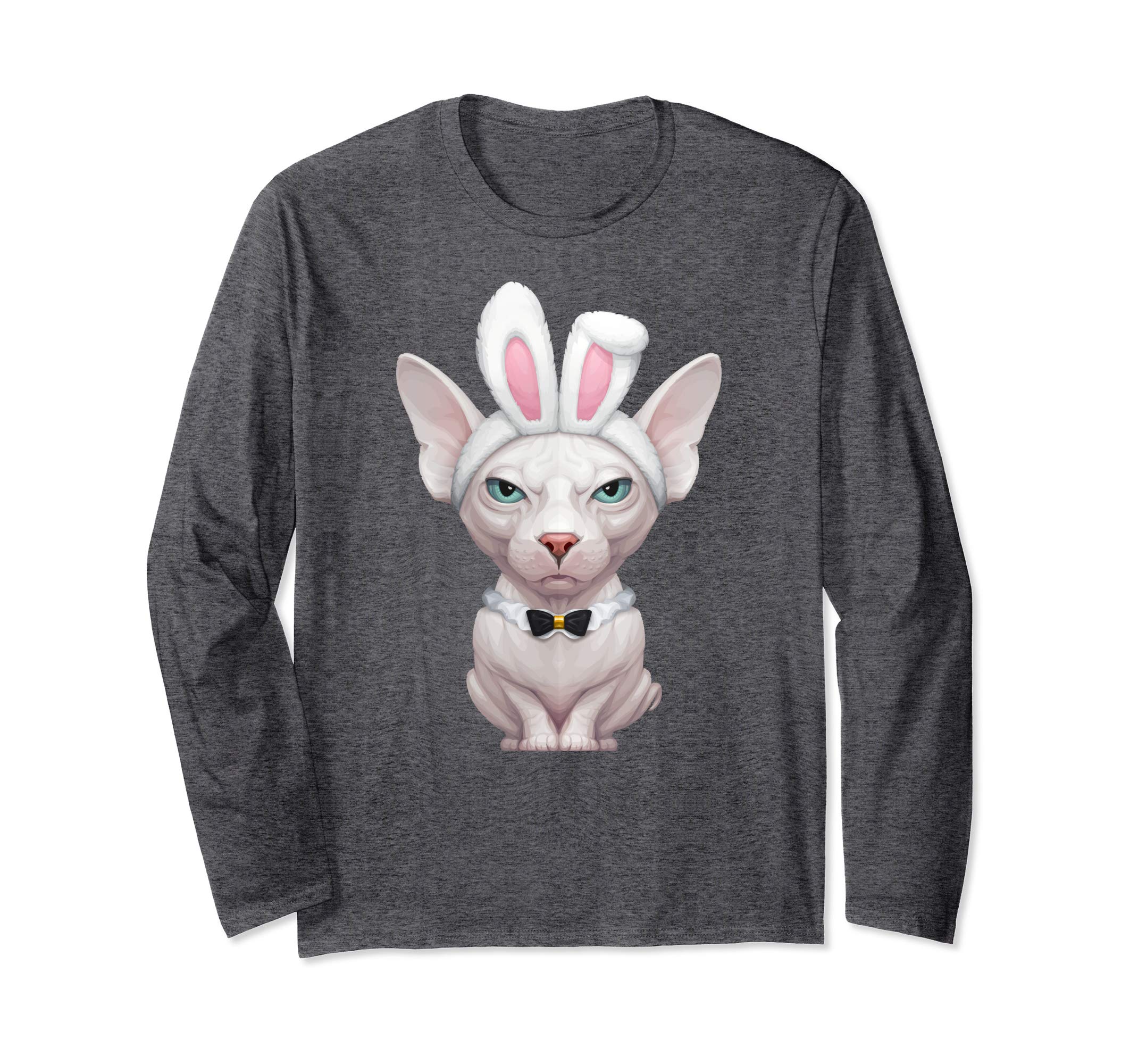 Sphynx Cat in Easter Bunny Costume Long Sleeve T-Shirt