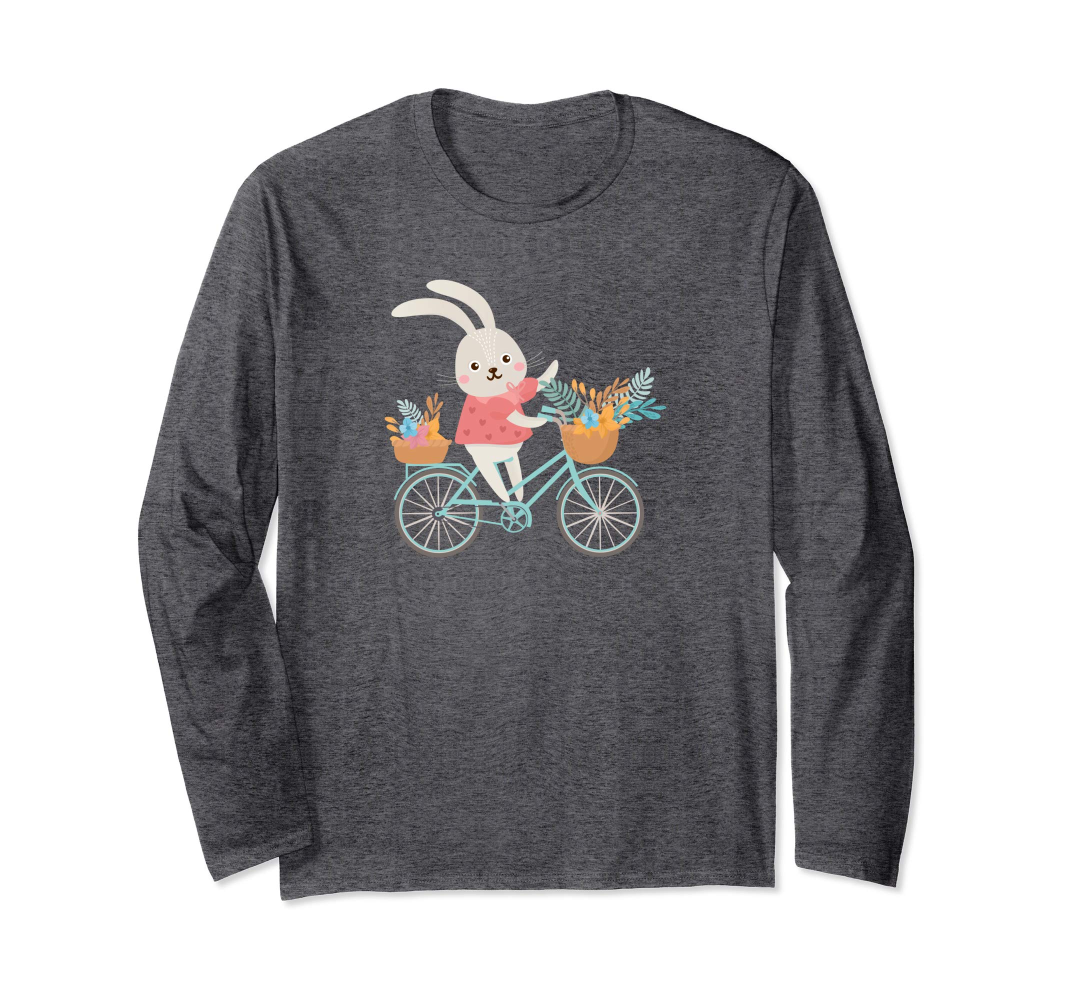 Bunny On Bike Easter Long Sleeve T-Shirt