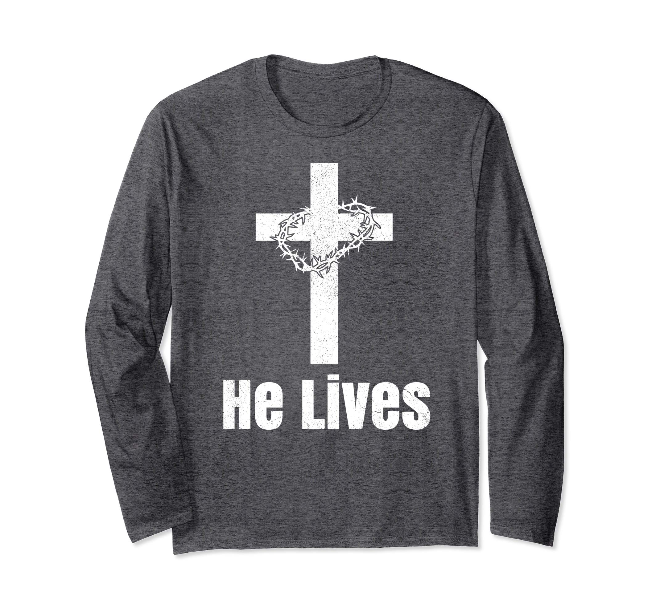 He Lives Easter Religious Christian Jesus Cross T Shirt
