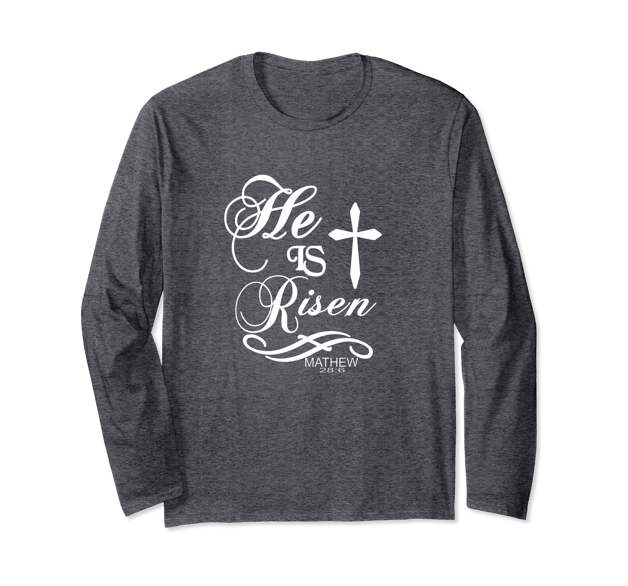 Christian Easter Longsleeve Shirt-He Is Risen Resurrection