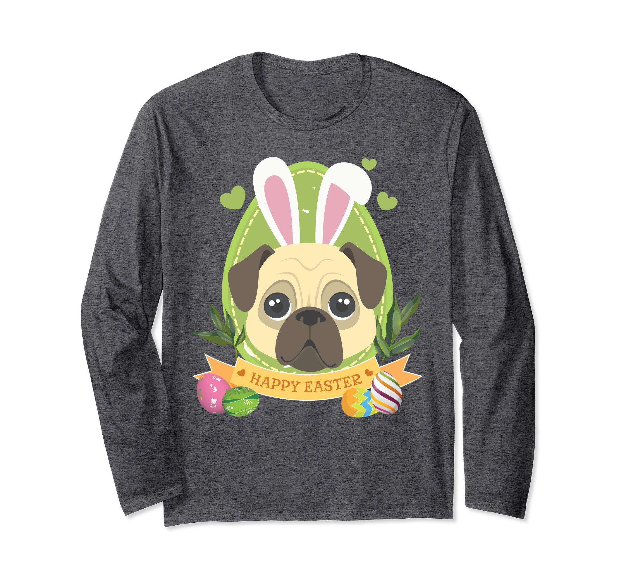Bunny Pug Dog Easter Day Lovers T-Shirt Egg Hunting Lovely