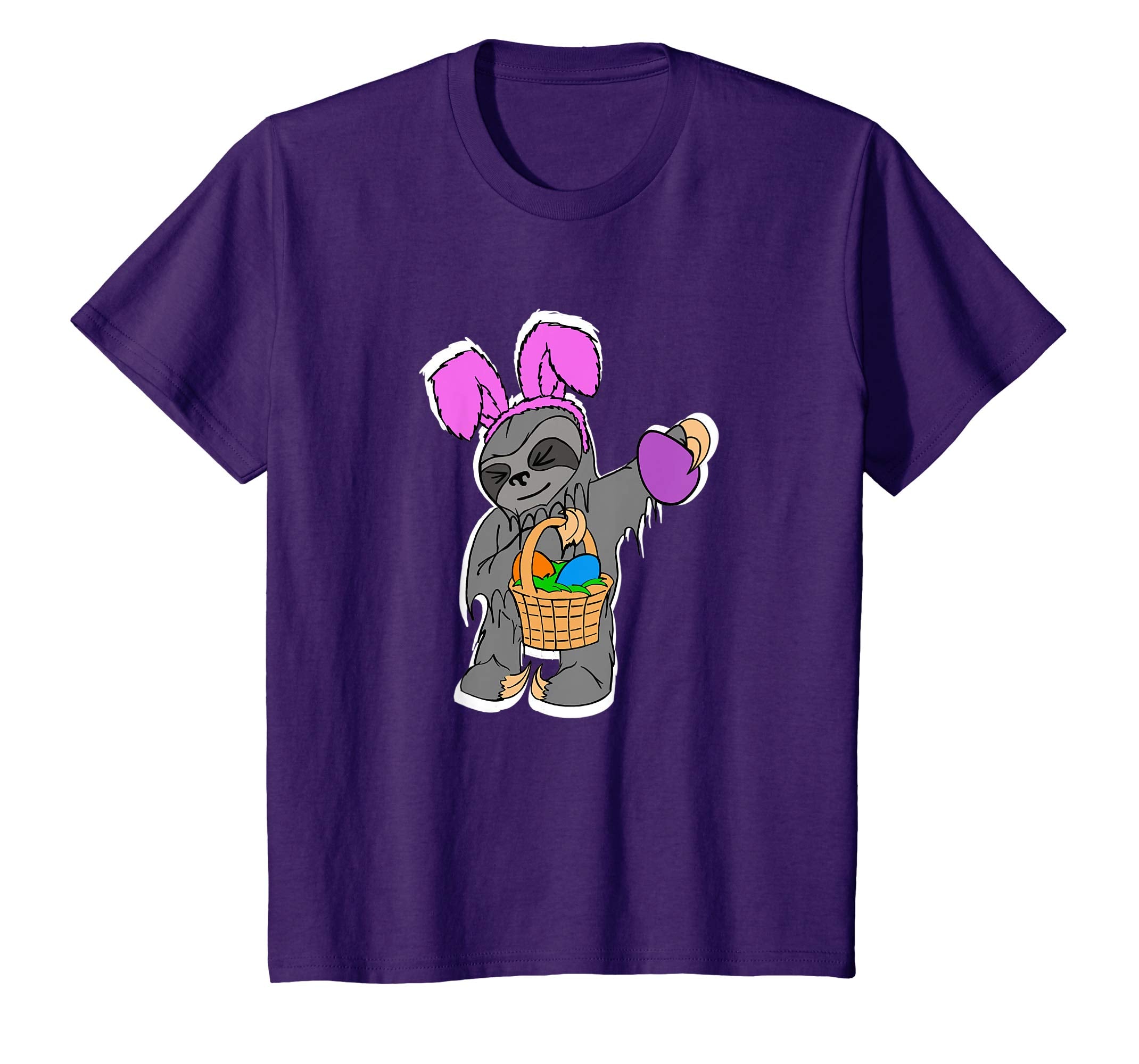 Kids Dabbing Sloth Funny Shirt Cute Easter Basket Gift Boys Girls