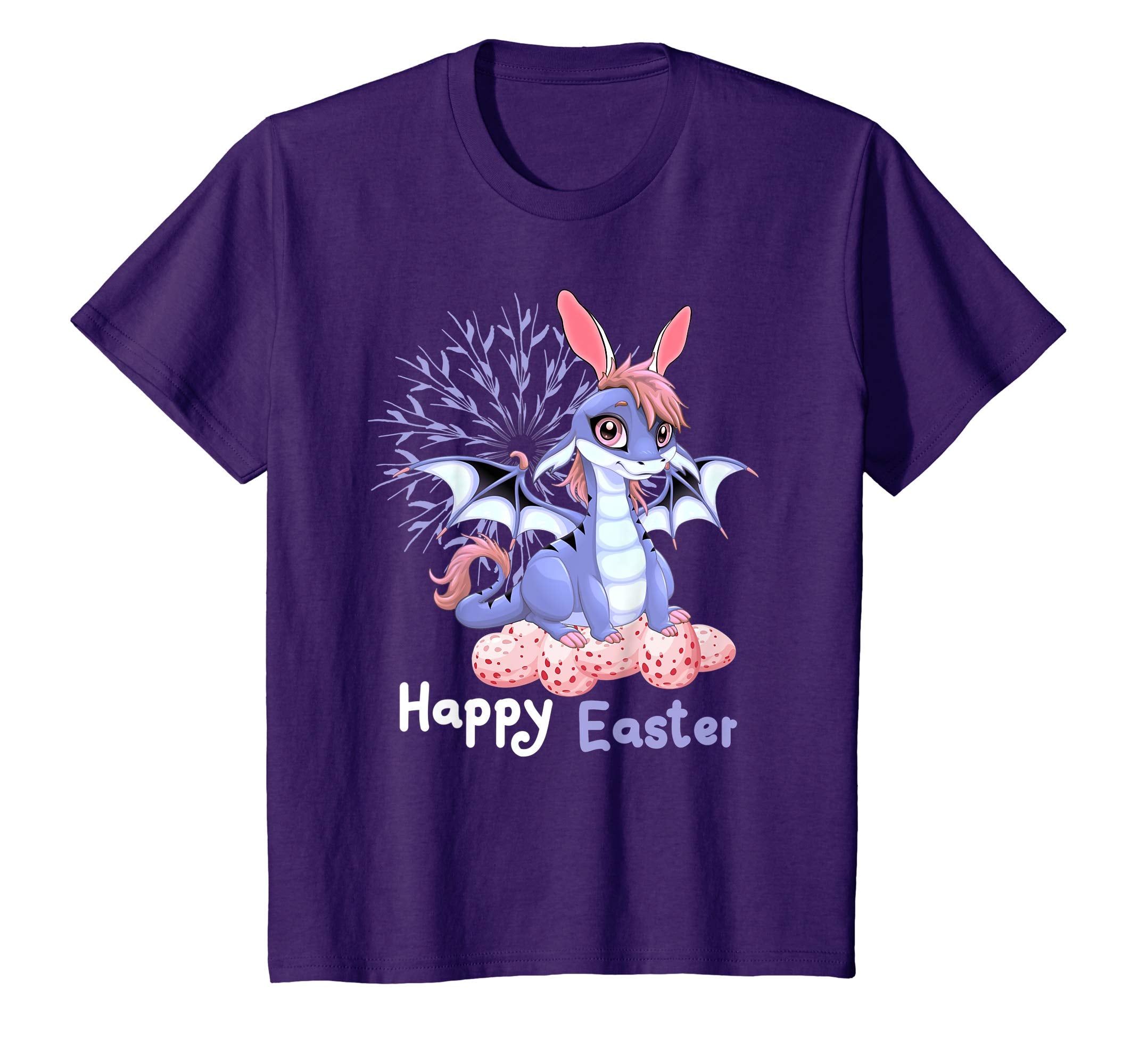 Kids Cute Anime Dragon Bunny Easter Shirt Toddler Girl Boy
