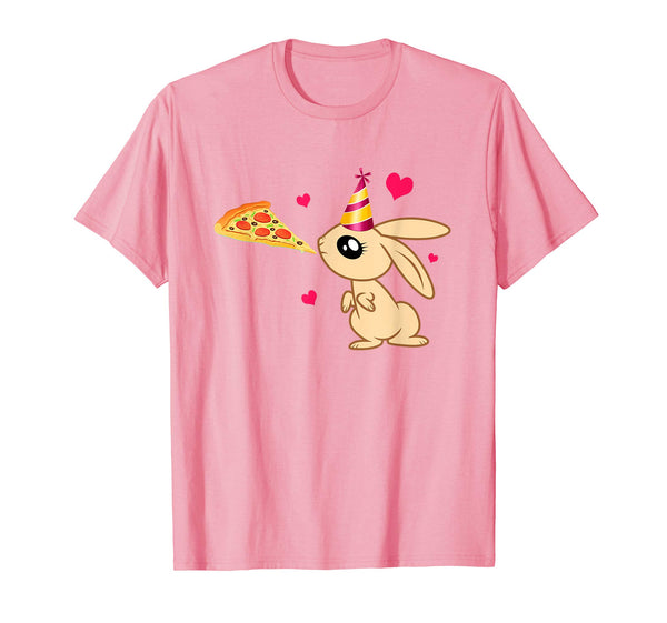 Cute Rabbit Love Pizza Hearts T-shirt-Easter Bunny T-shirt
