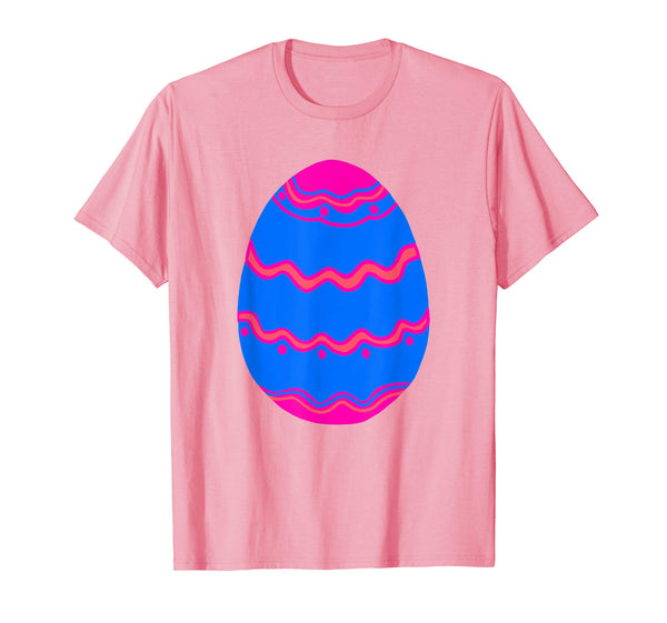 Easter bunny pink and dark blue egg tshirt