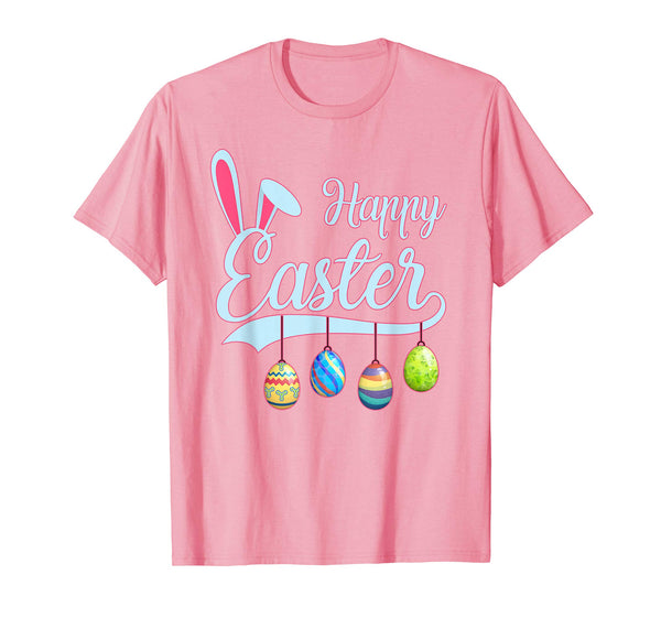 Happy Easter Bunny Tee shirt with Easter Eggs Tee