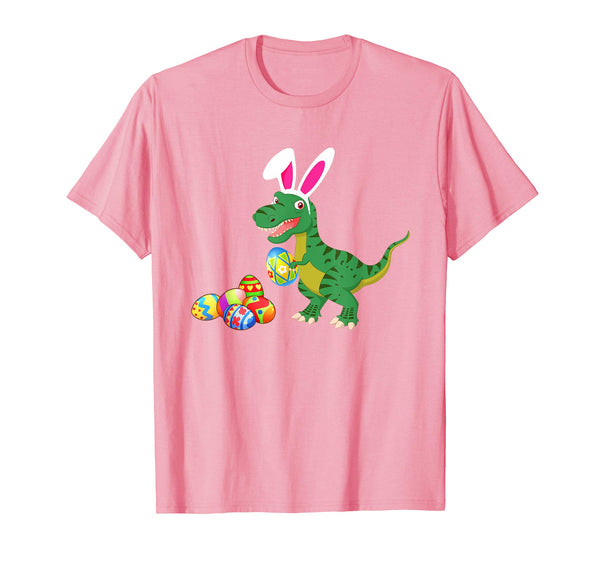 Funny Dinosaur T-rex Bunny with Eggs Easter T shirt
