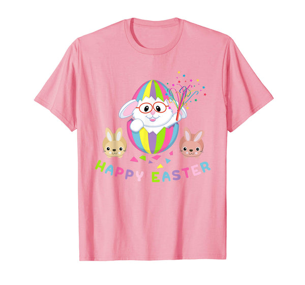 Happy Easter Bunny Tee shirt with Easter Eggs Tee