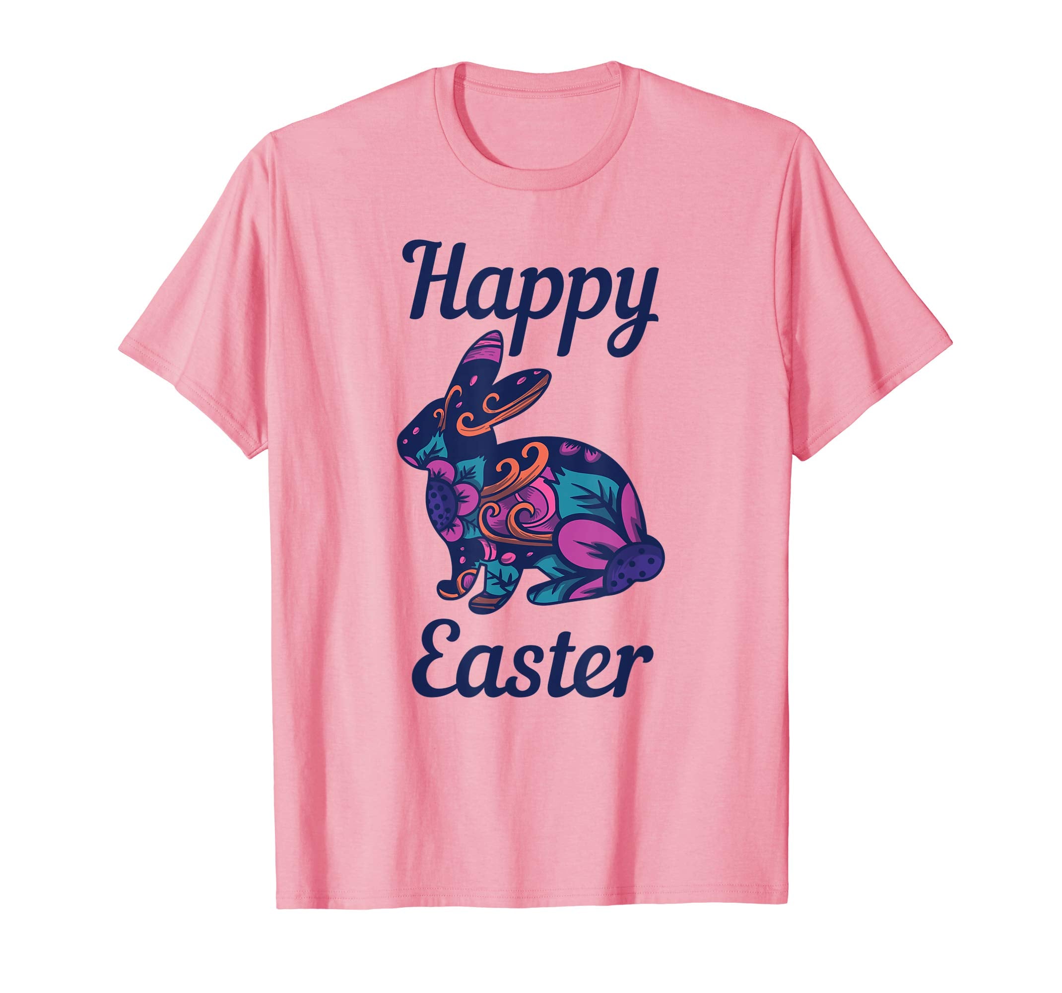 Easter T Shirt with Cute Bunny and Purple Flowers