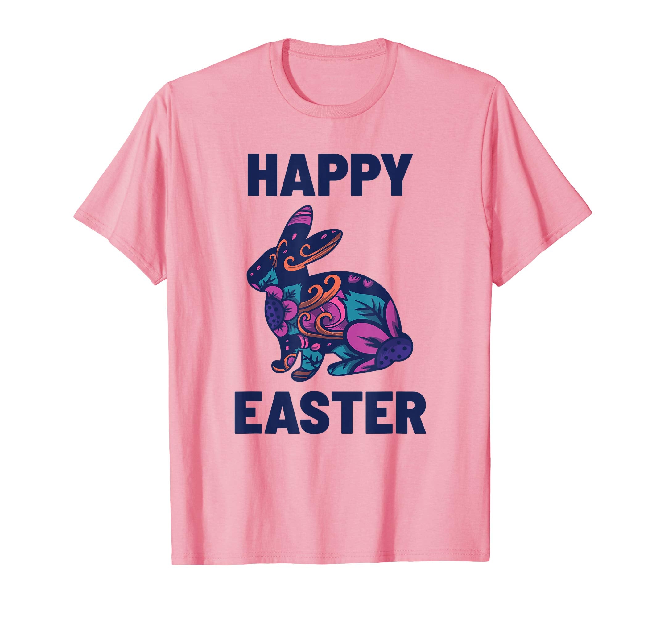 Easter T Shirt with Cute Bunny and Purple Flowers