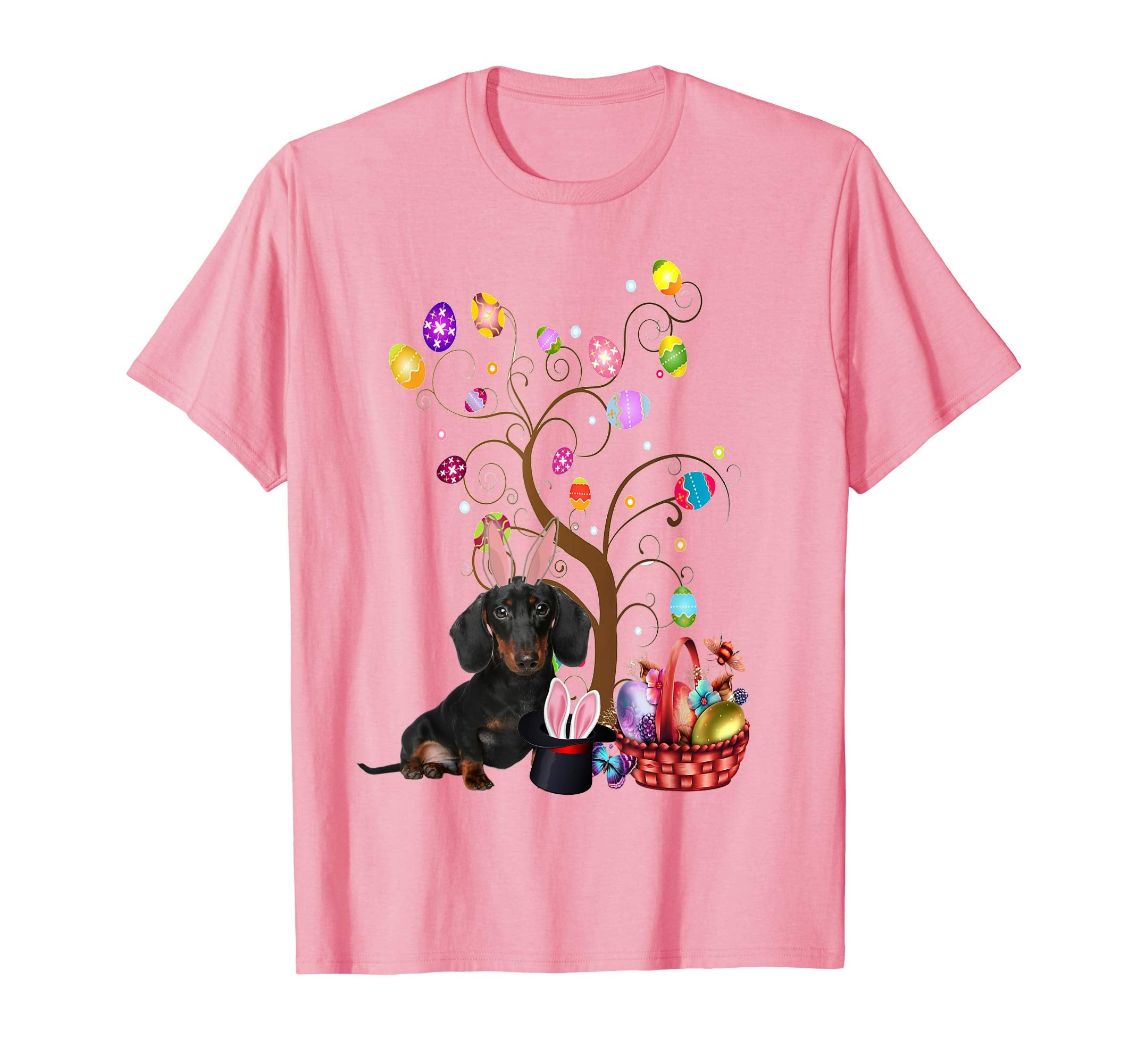 Bunny Dachshund Easter Day Hunting Egg T-Shirt Dad Mom Gift