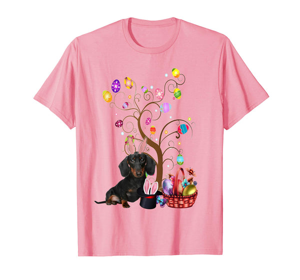 Bunny Dachshund Easter Day Hunting Egg T-Shirt Dad Mom Gift