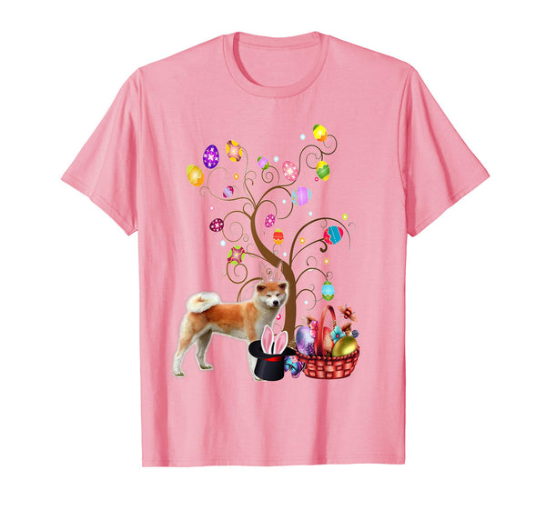 Bunny Akita Dog Easter Day Hunting Egg T-Shirt Dad Mom Gift