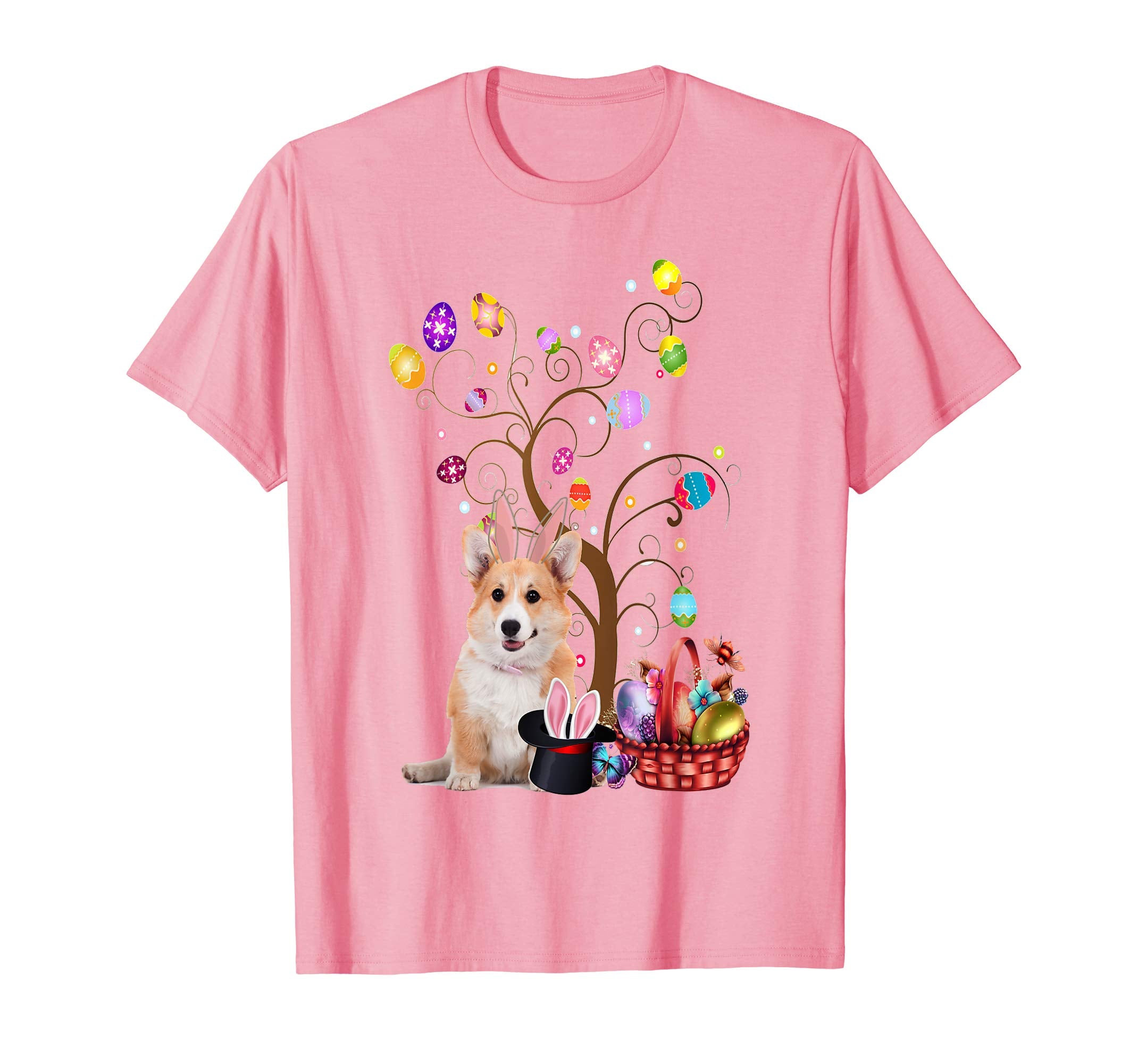 Bunny Welsh Corgi Easter Day Hunting Egg TShirt Dad Mom Gift