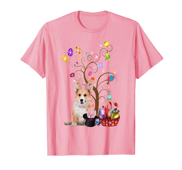 Bunny Welsh Corgi Easter Day Hunting Egg TShirt Dad Mom Gift