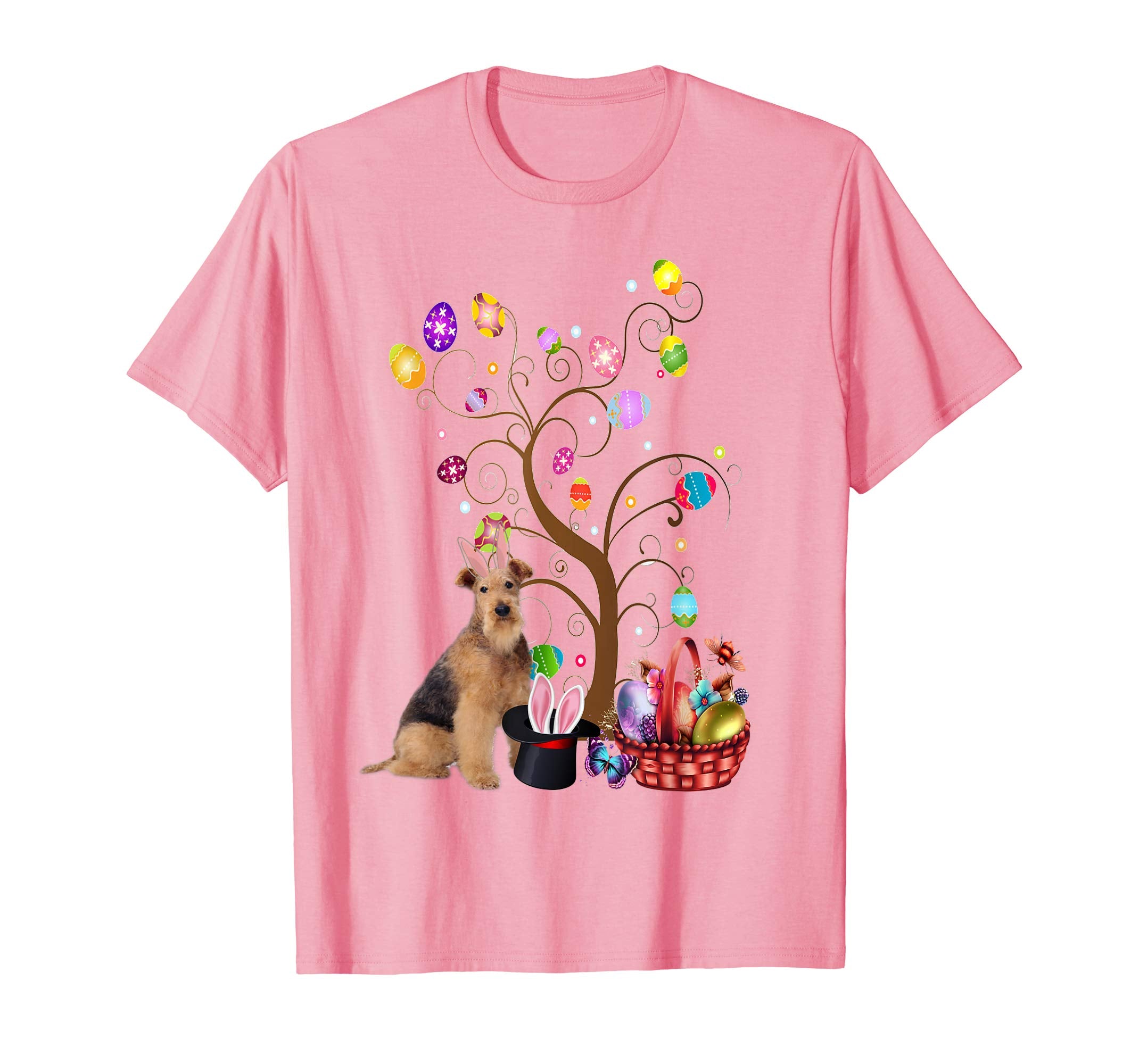 Bunny Airedale Terrier Dog Easter Day Hunting Egg T-Shirt