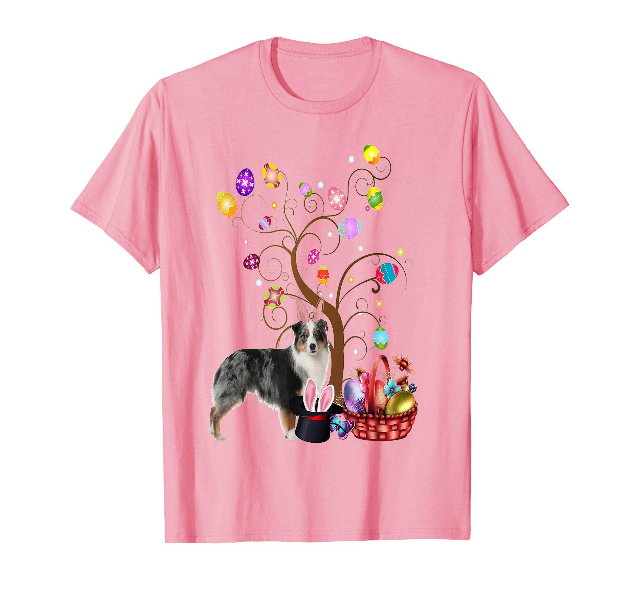 Bunny Australian Shepherd Dog Easter Day Hunting Egg T-Shirt