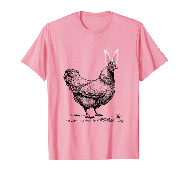 Chicken Hen Easter Bunny Rabbit Ears Funny T-Shirt Tee