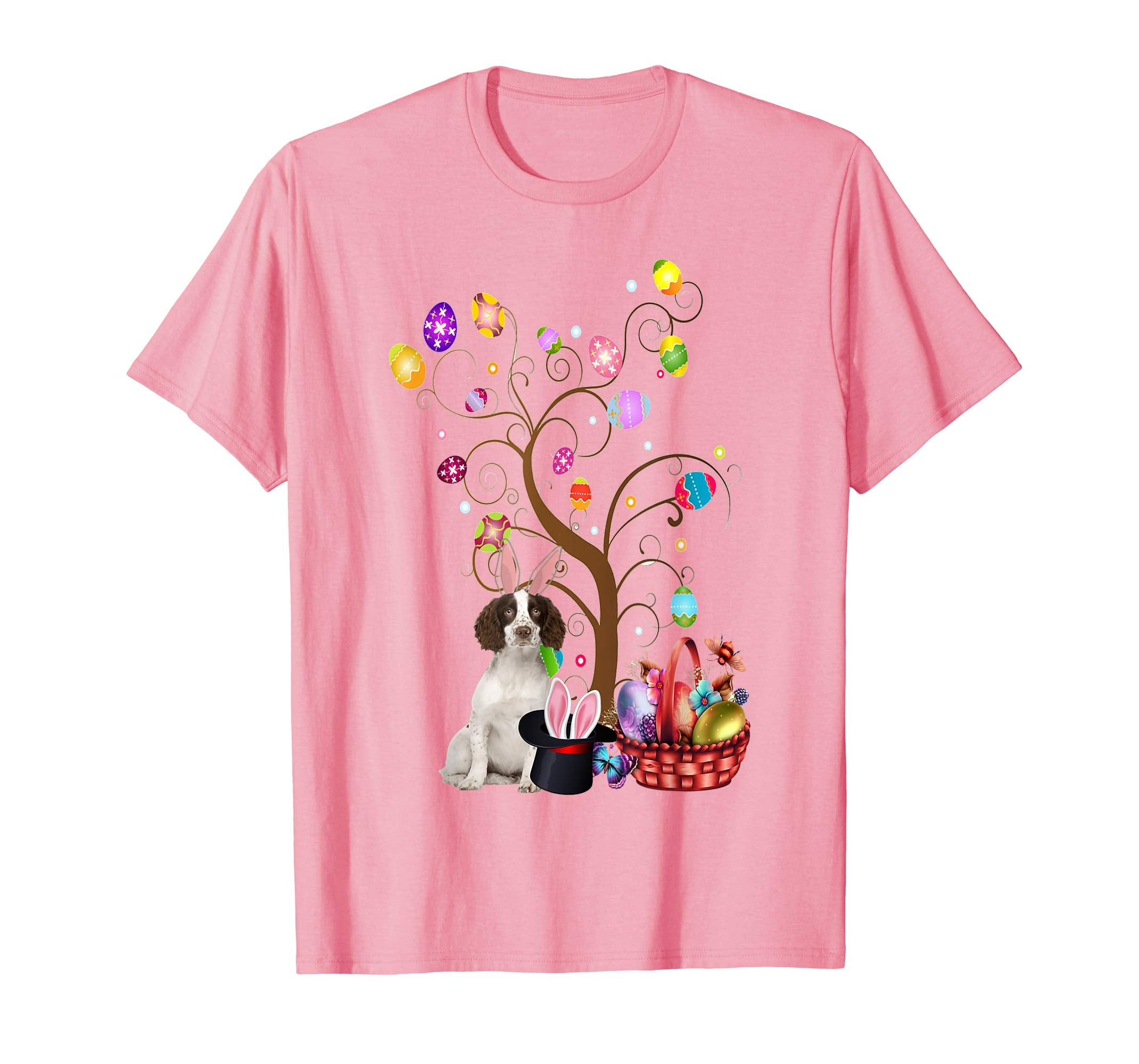 Bunny English Springer Spaniel Easter Day Hunting Egg TShirt