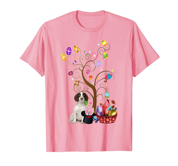 Bunny English Springer Spaniel Easter Day Hunting Egg TShirt