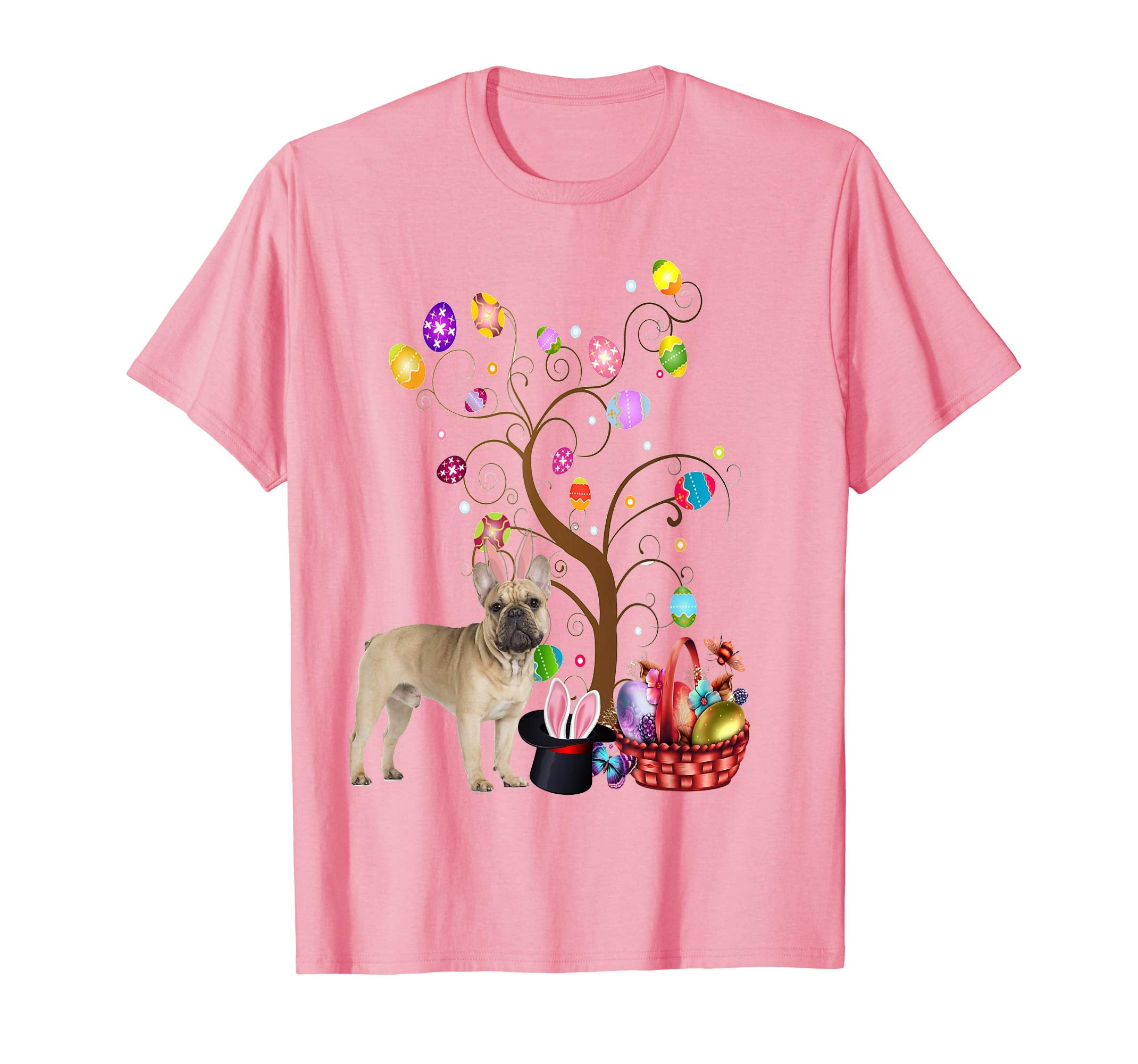 Bunny Bulldog Easter Day Hunting Egg T-Shirt Dad Mom Gift