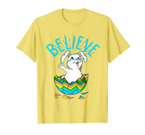 Cute Easter Bunny Shirt Kids Believe Cute Eggs Boys Girls