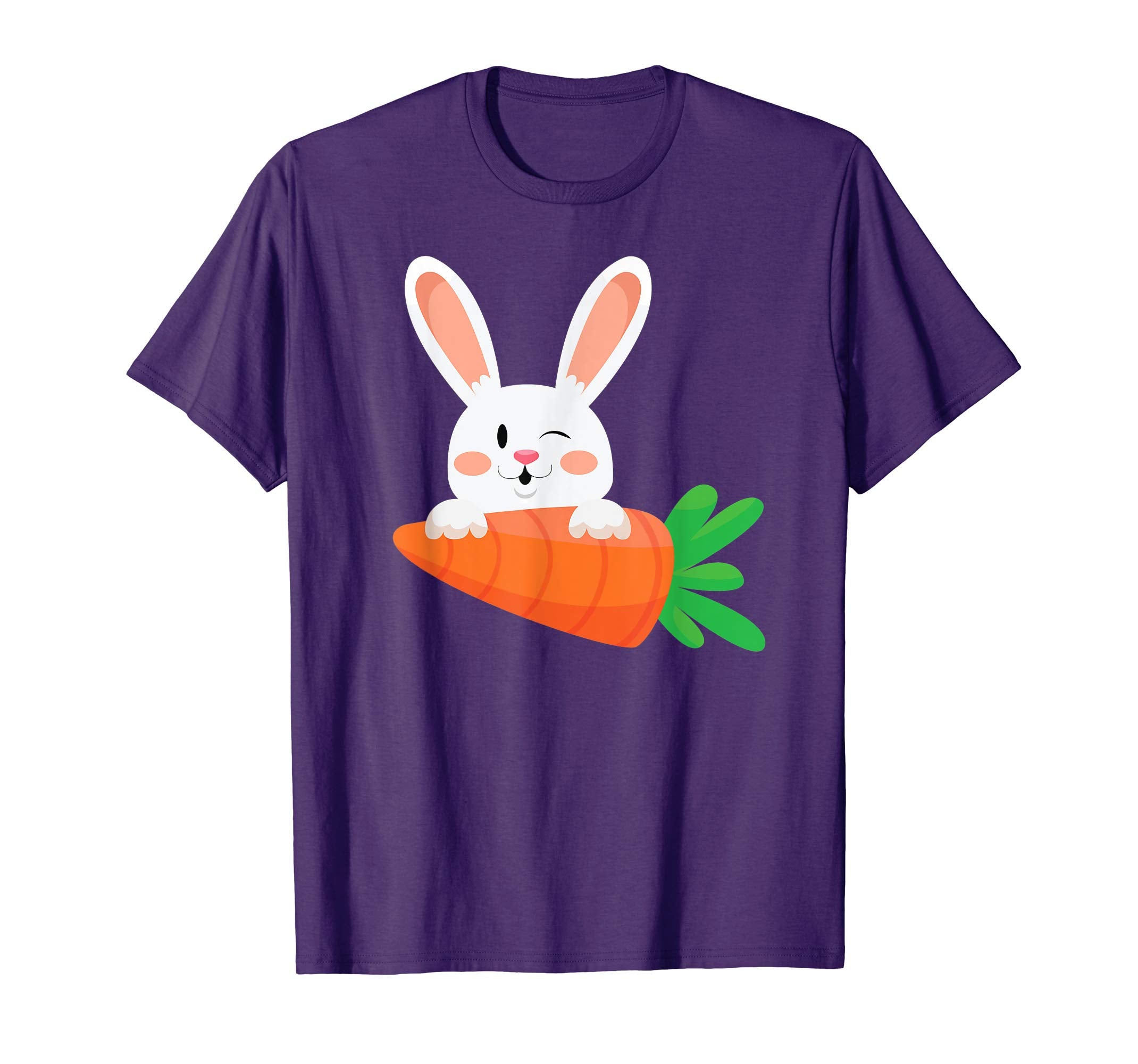 Cute Bunny With Carrot Easter Day T-Shirt Egg Hunting