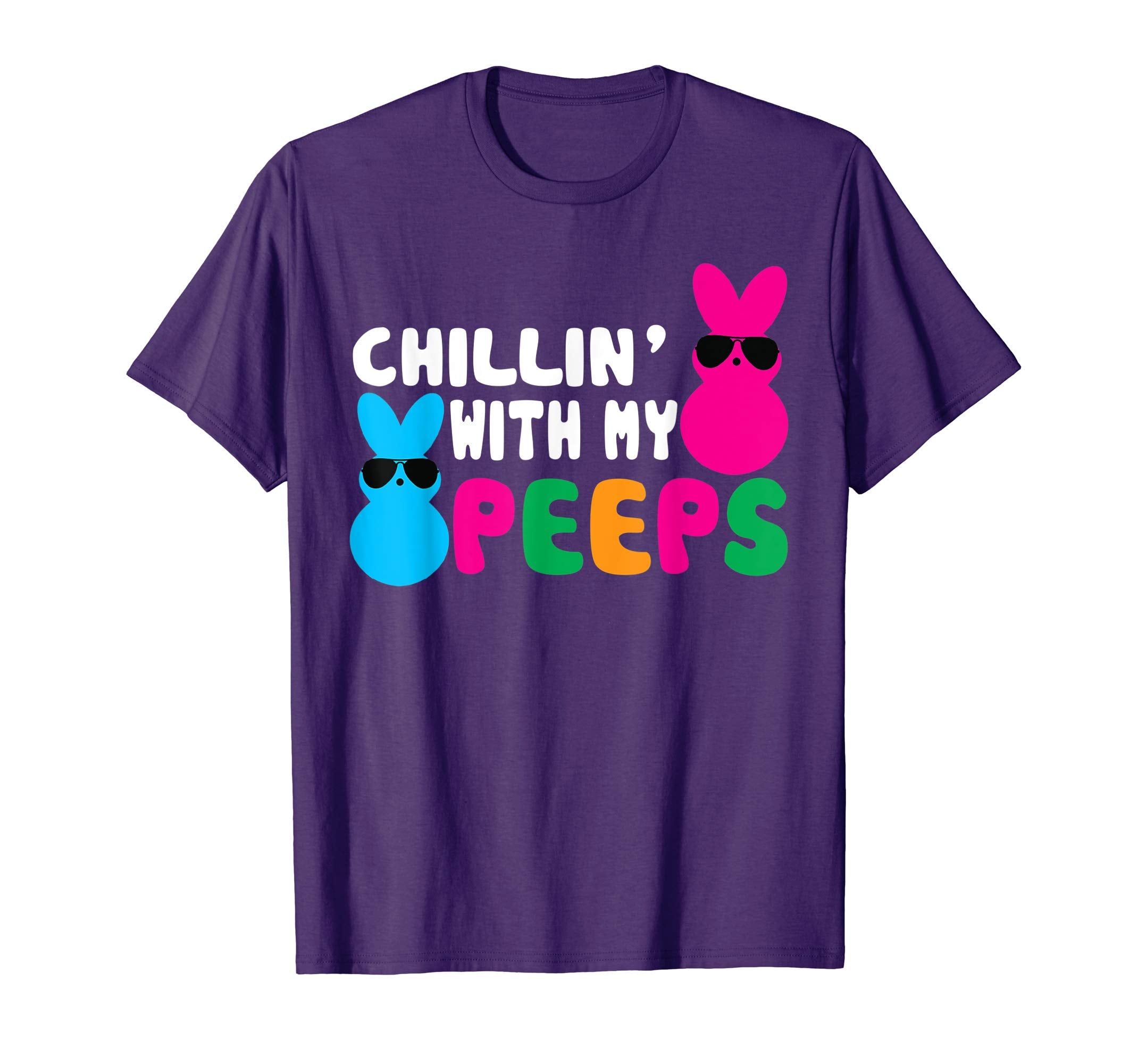 Chillin' With My Peeps Shirts Easter Day Bunny Egg Gift Kids
