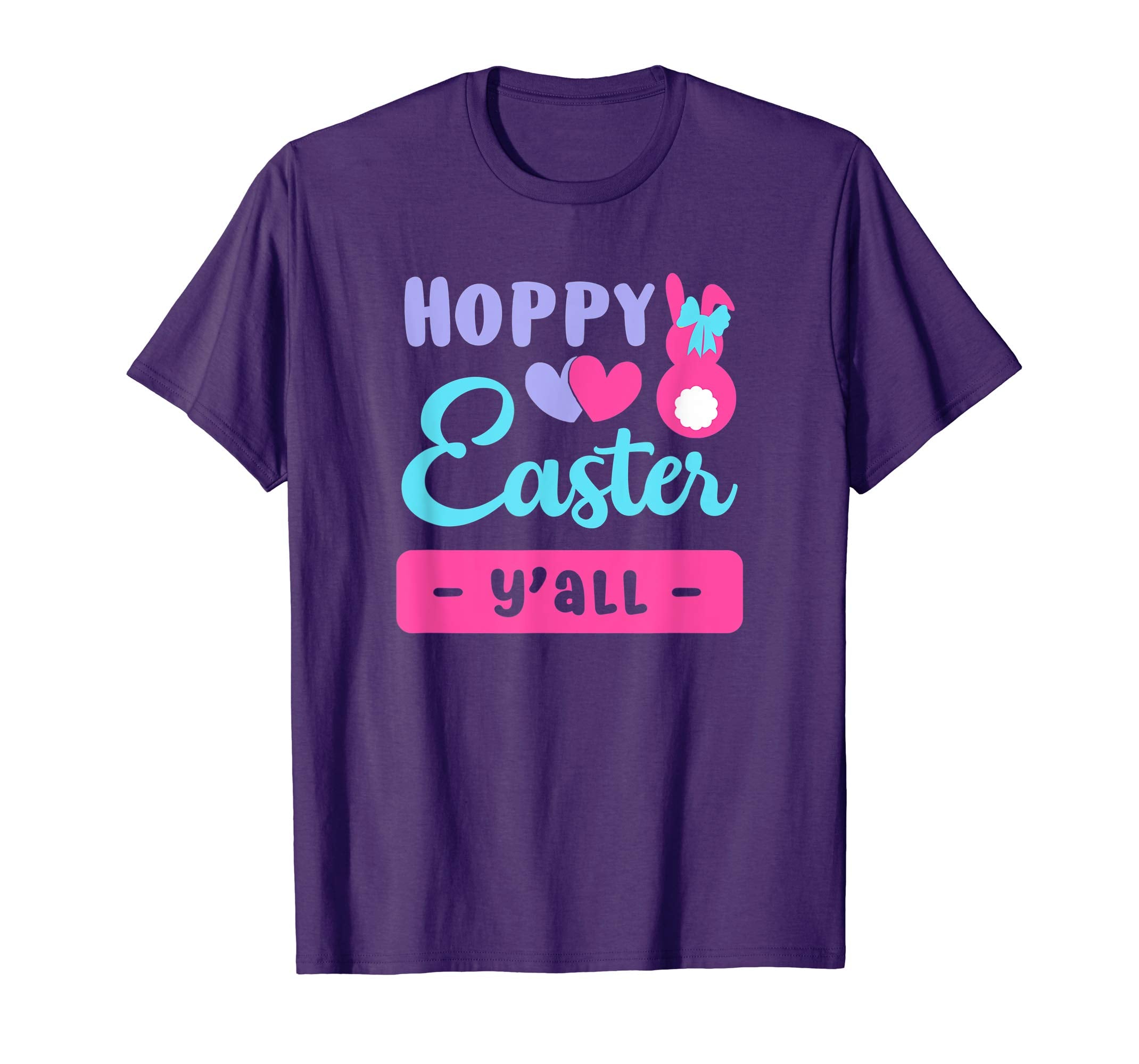 Easter Shirt Cute Hoppy Y'all Cute Bunny Egg Hunt Tshirt
