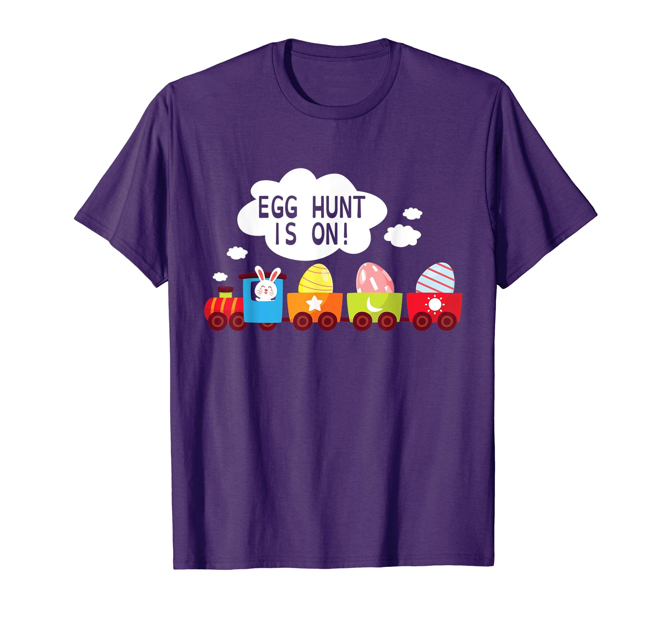 Bunny Driving Train Carry Easter Eggs Shirt Egg Hunt Is On