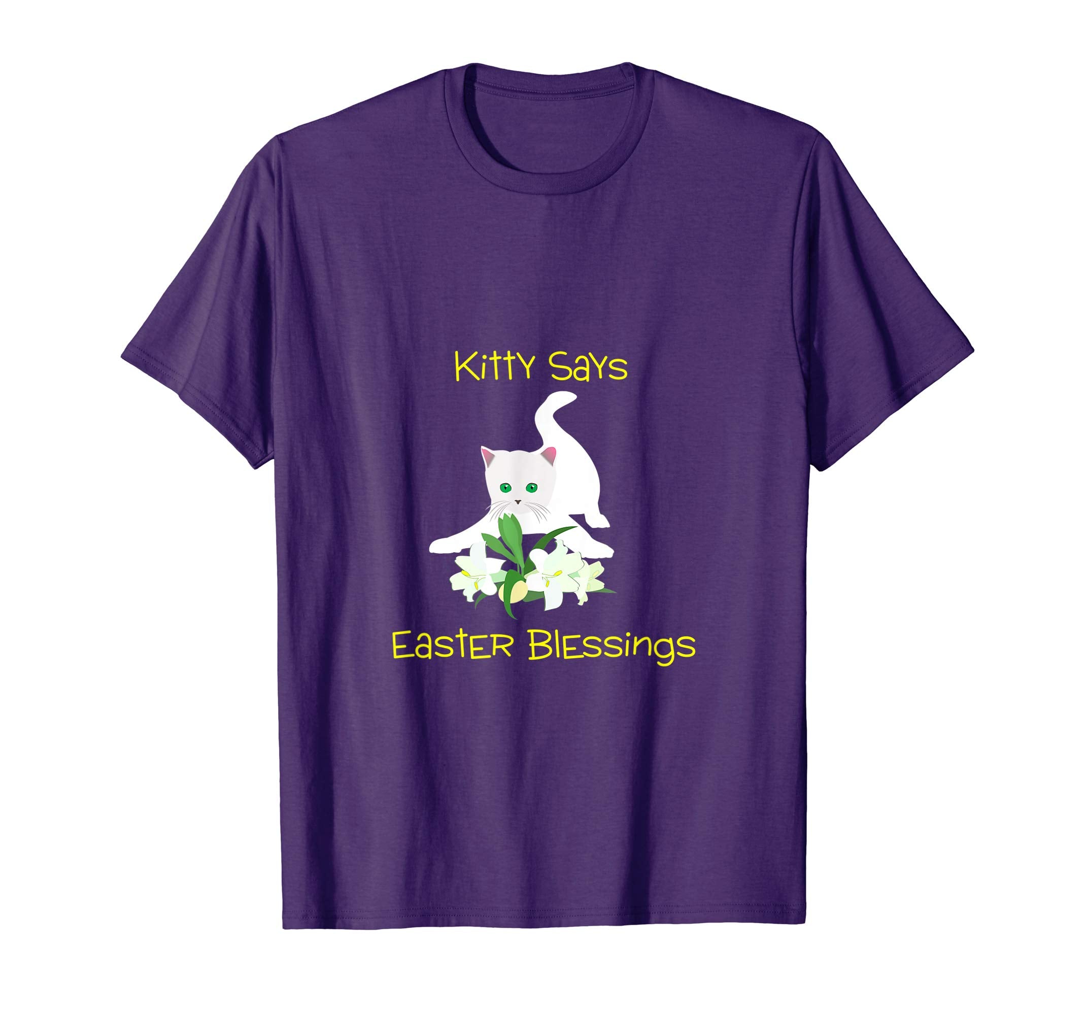 Kitty Says Easter Blessings Religious Children T-Shirt