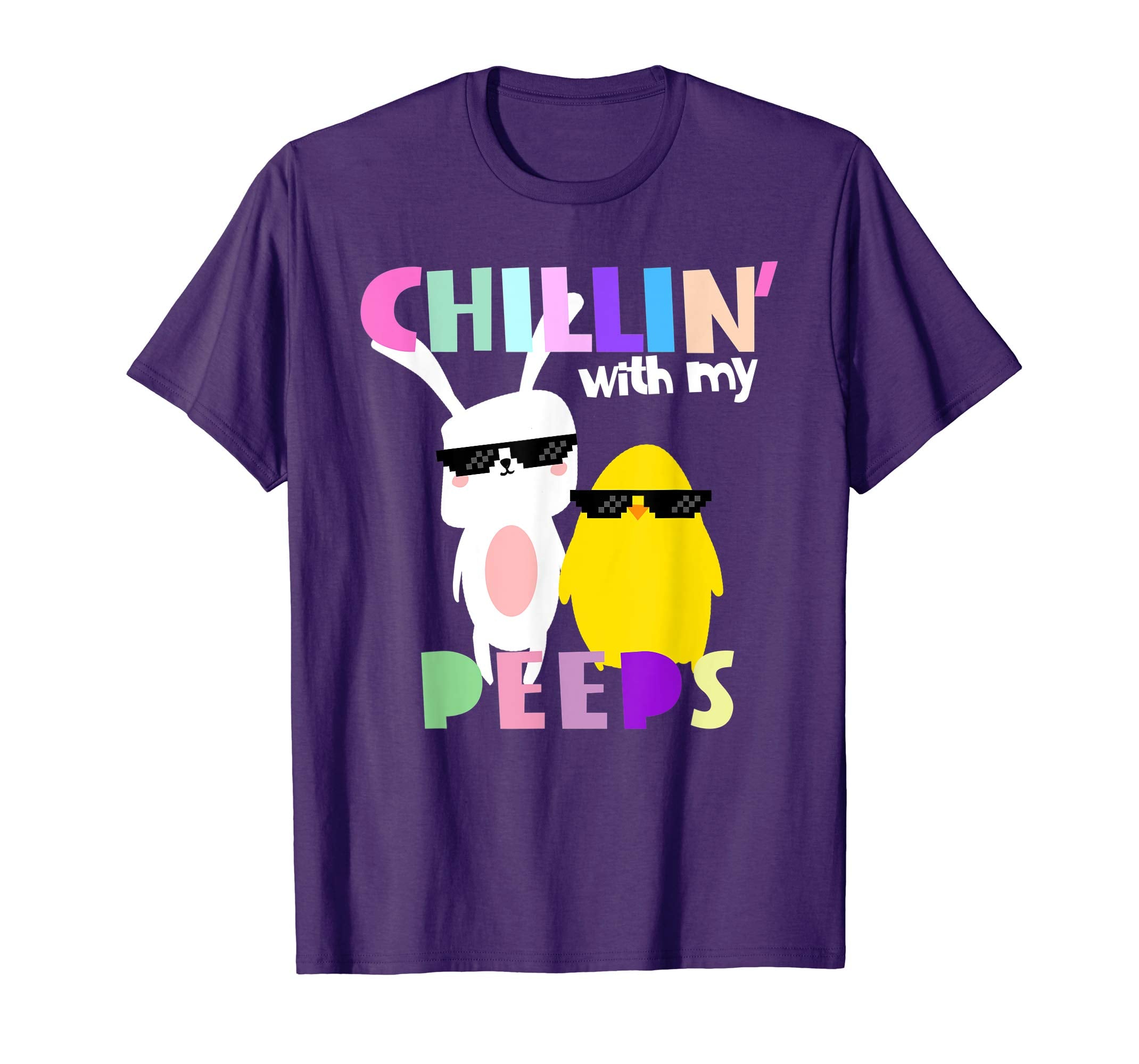 Easter Shirt For Boys Girls Chillin With My Peeps Tshirt