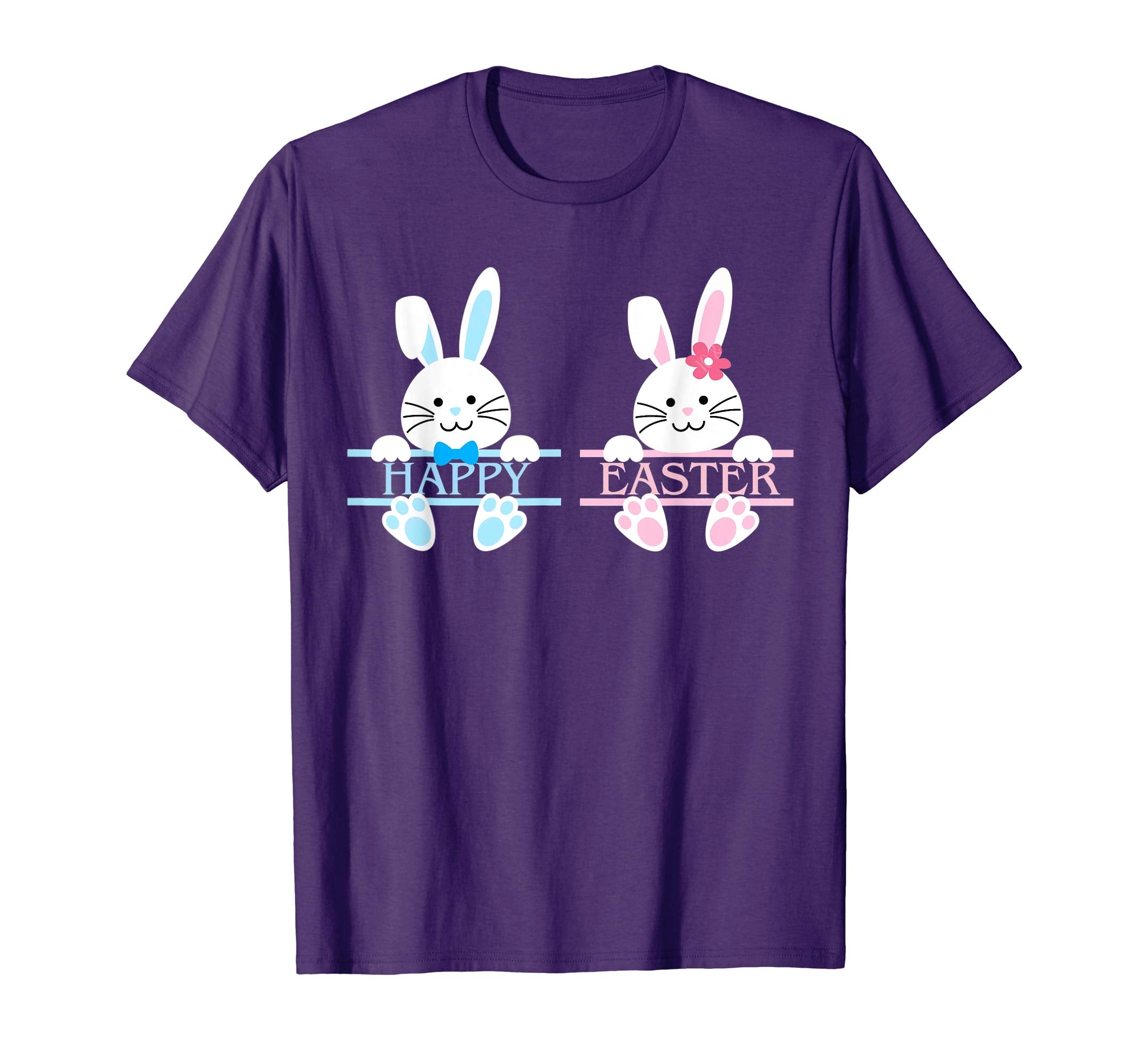 Cute Bunny Happy Easter T shirt Kids Boys Girls