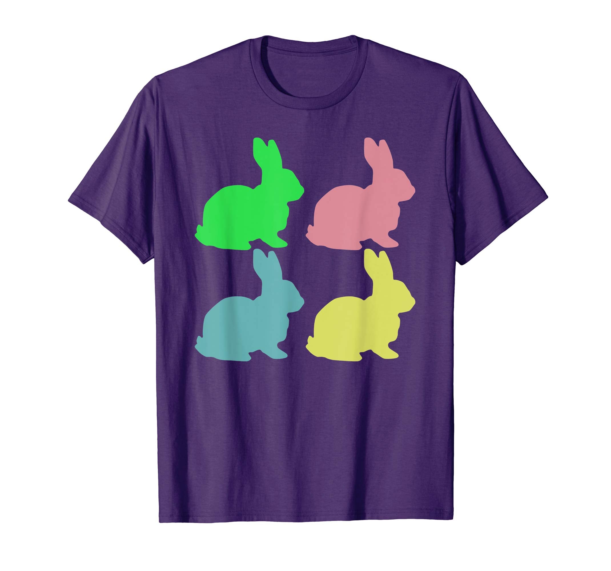 Vintage Retro Pastel Easter Bunny Rabbits Grid Shirt