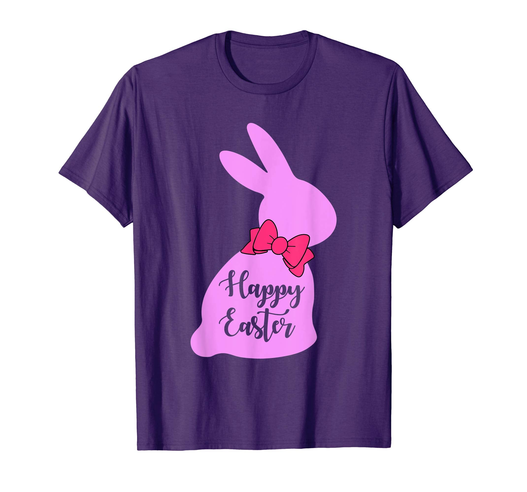 Happy Easter Bunny Silhouette Bow Boys Girls Kids T Shirt