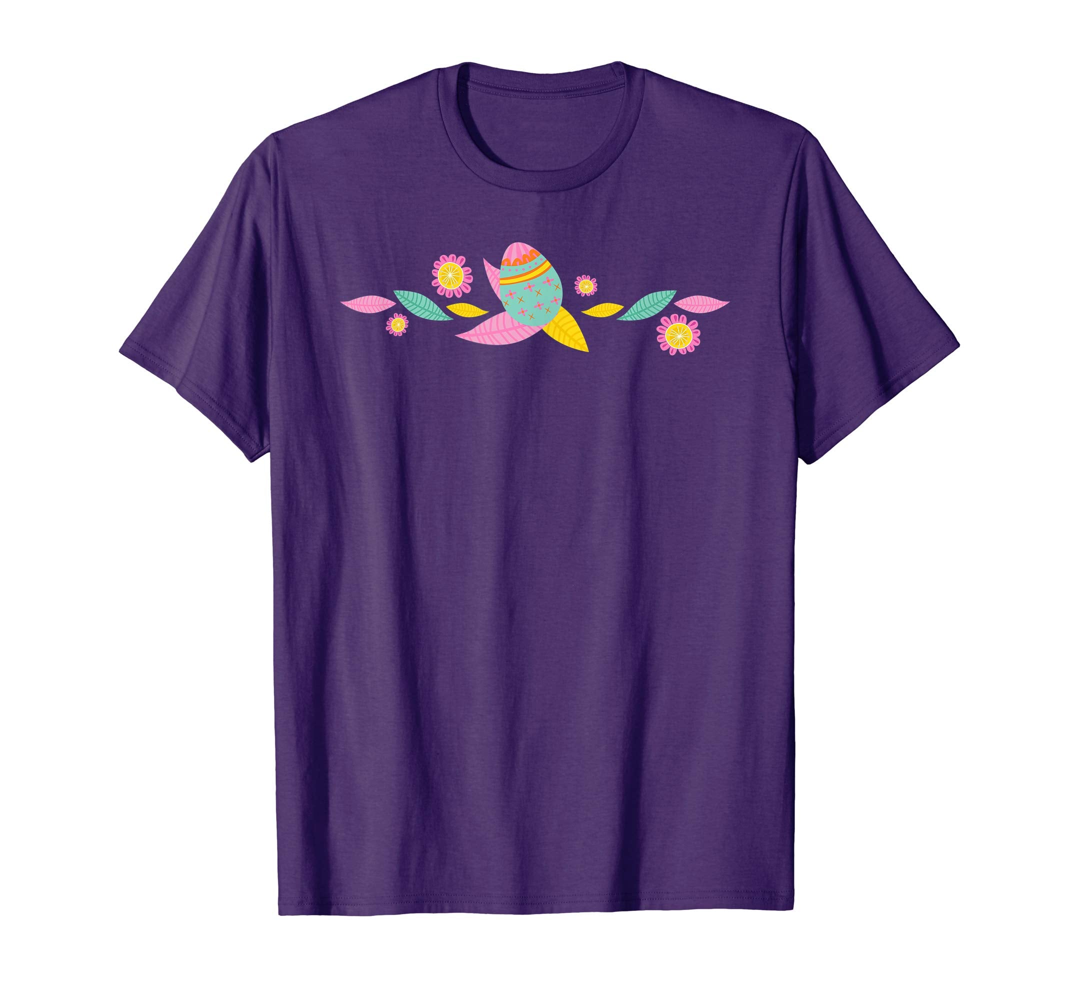 Cute Easter Egg and Flowers Spring Shirt Women and Girls