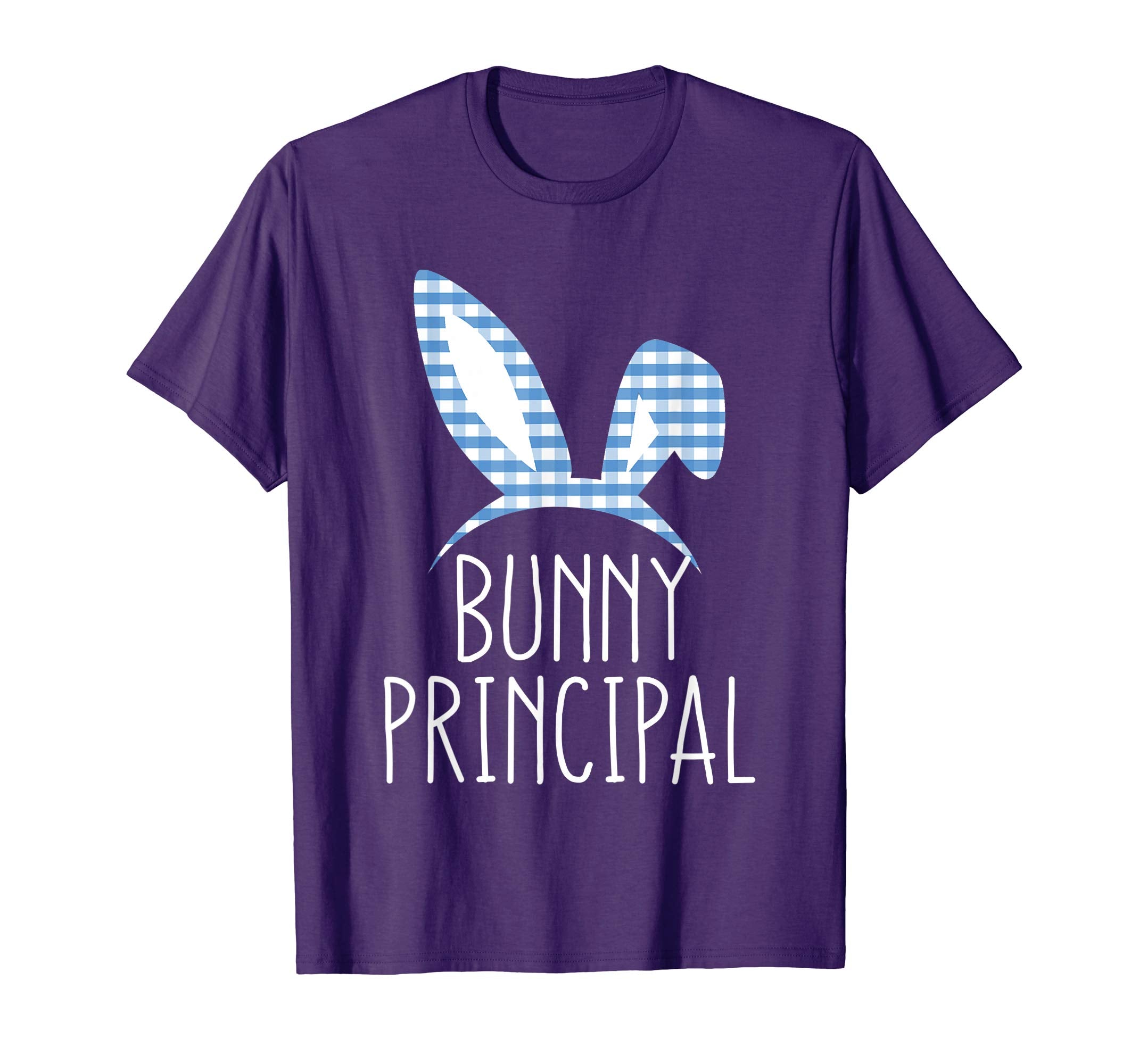 Bunny Principal Gingham Check Bunny Headband Easter T Shirt