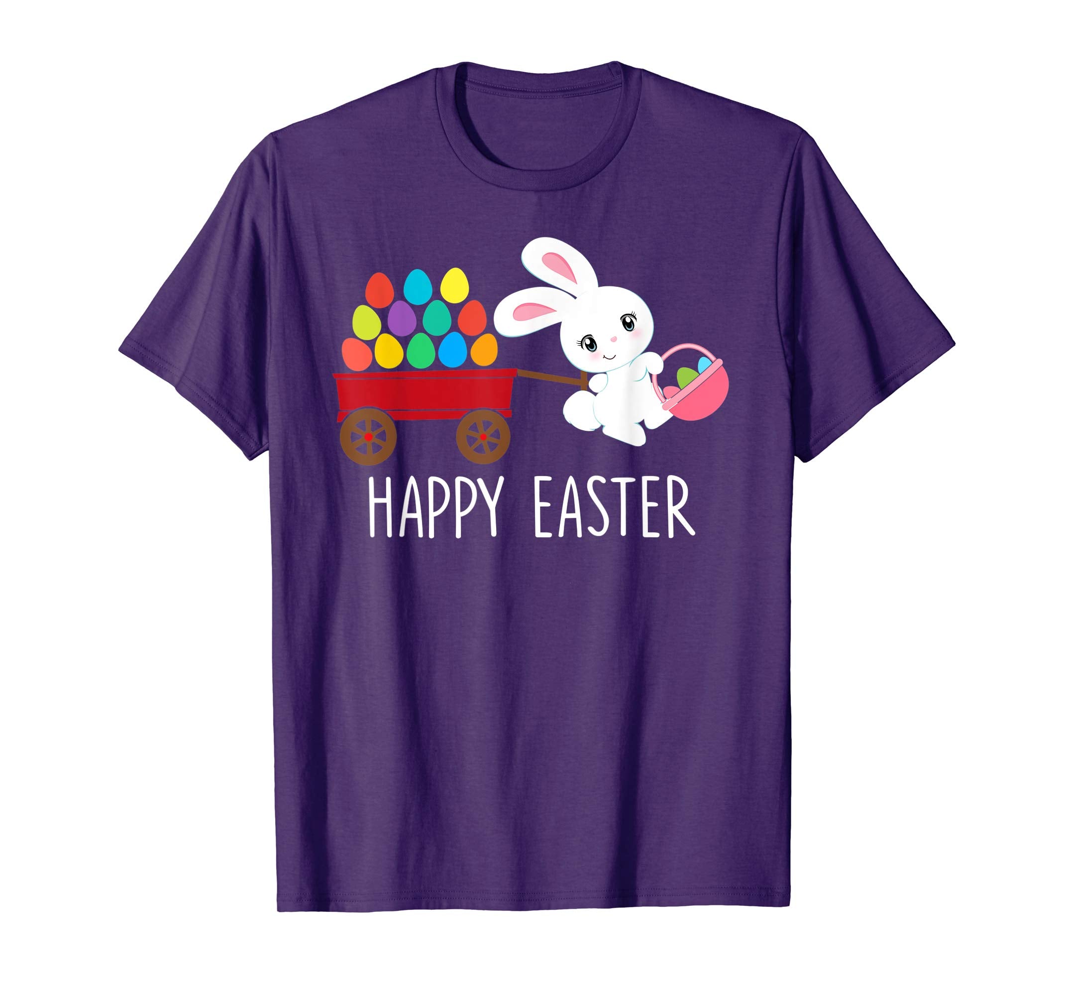 Bunny Shirt Girls Kids Toddlers HAPPY EASTER Egg Hunt Basket