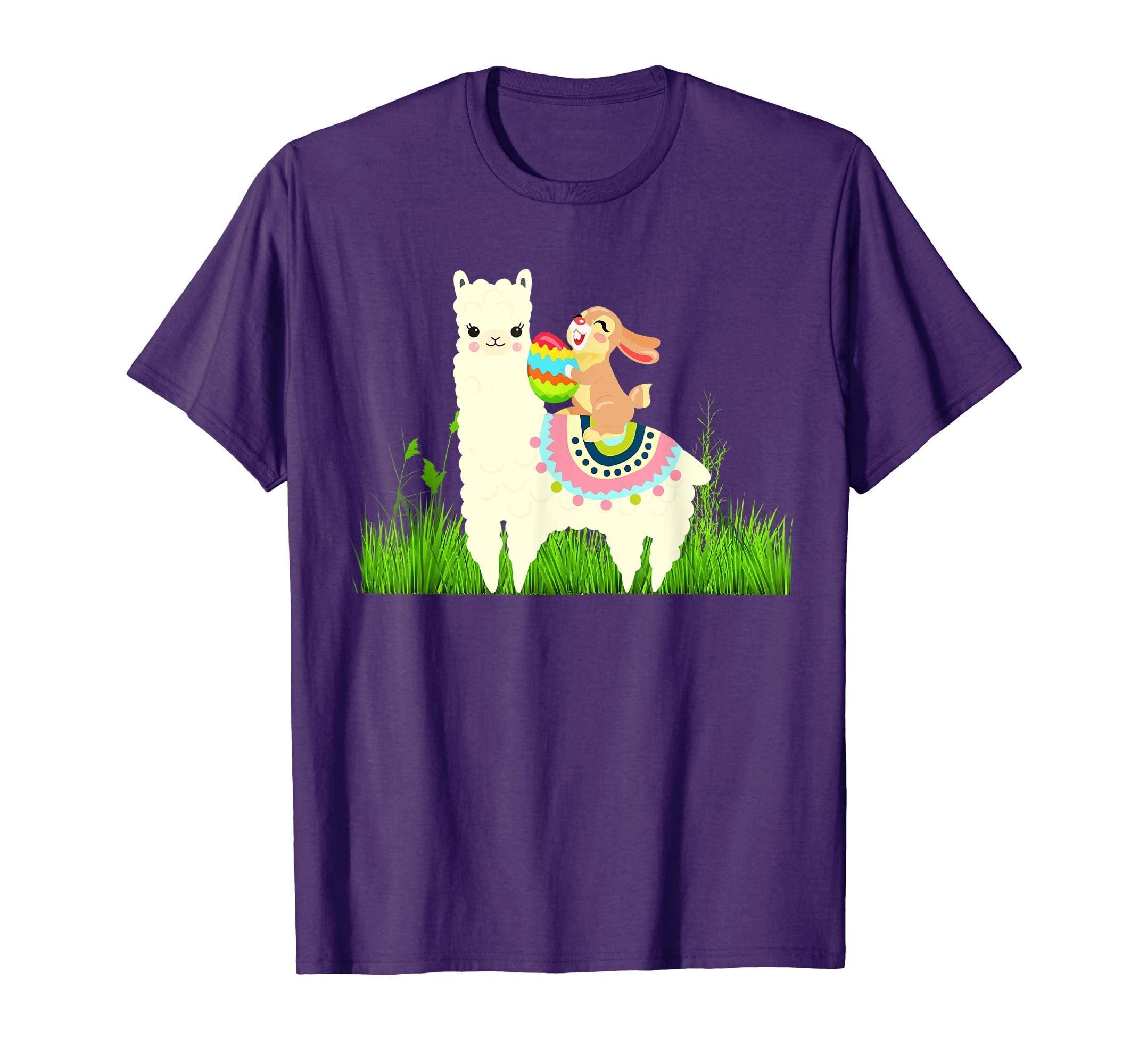 Cute Bunny riding Llama with Eggs Easter T shirt