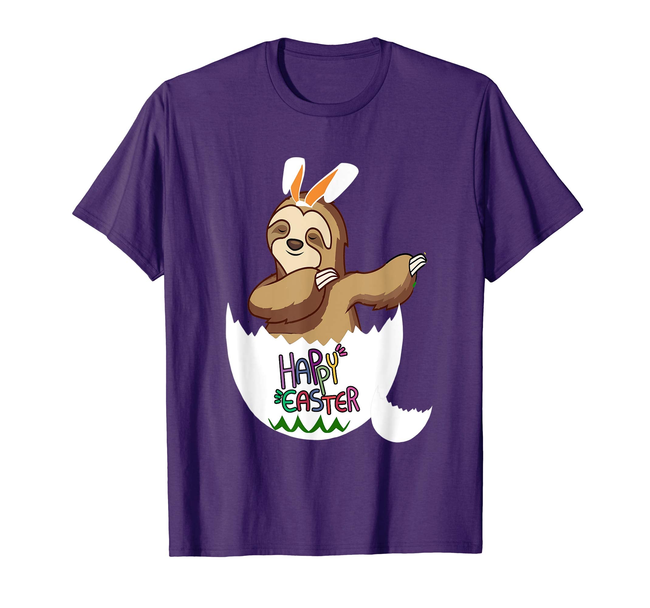 Happy Easter T-shirt Sloth Bunny Easter