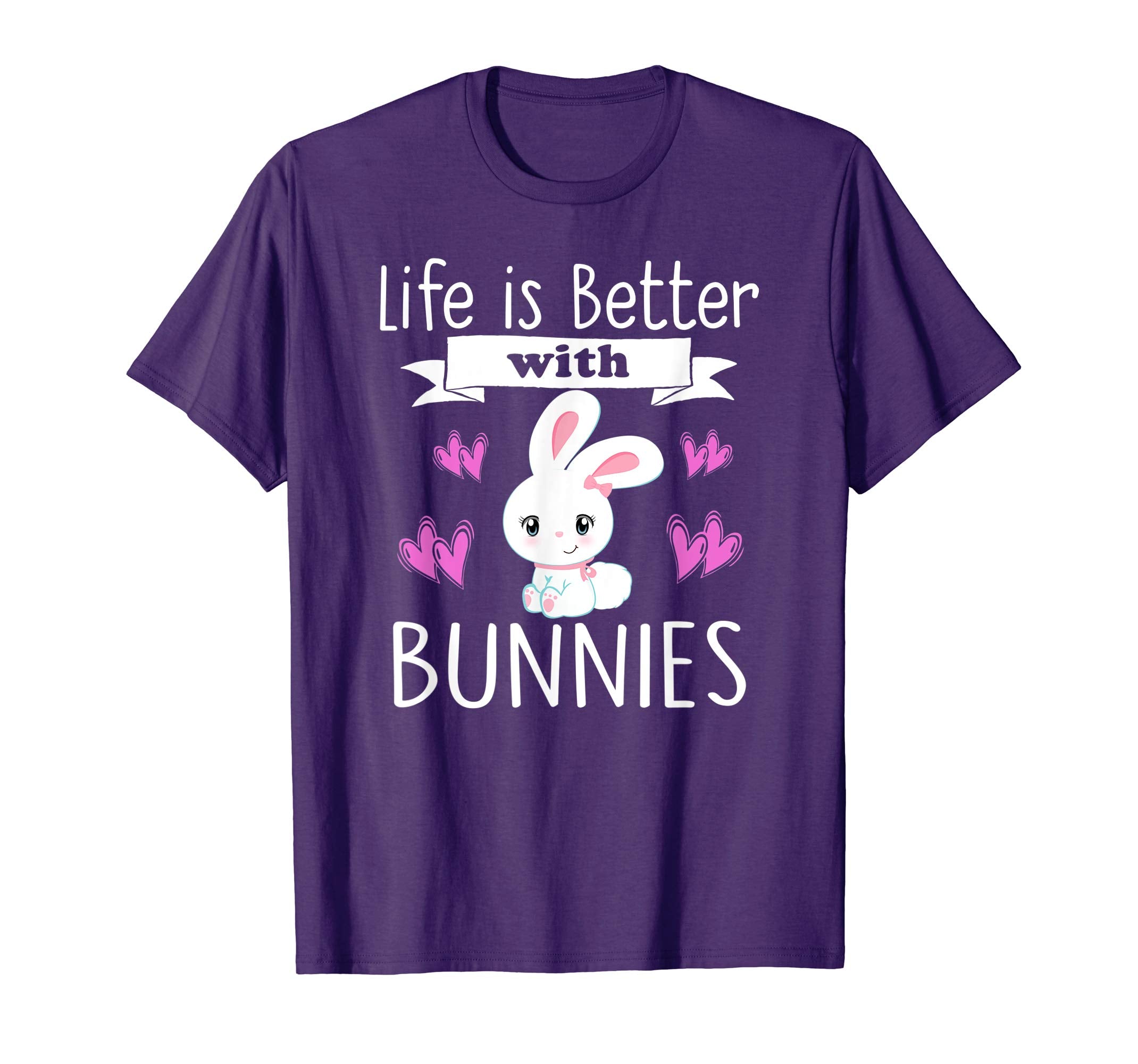 Bunny T-Shirt Girls LIFE IS BETTER WITH BUNNIES Easter Gift