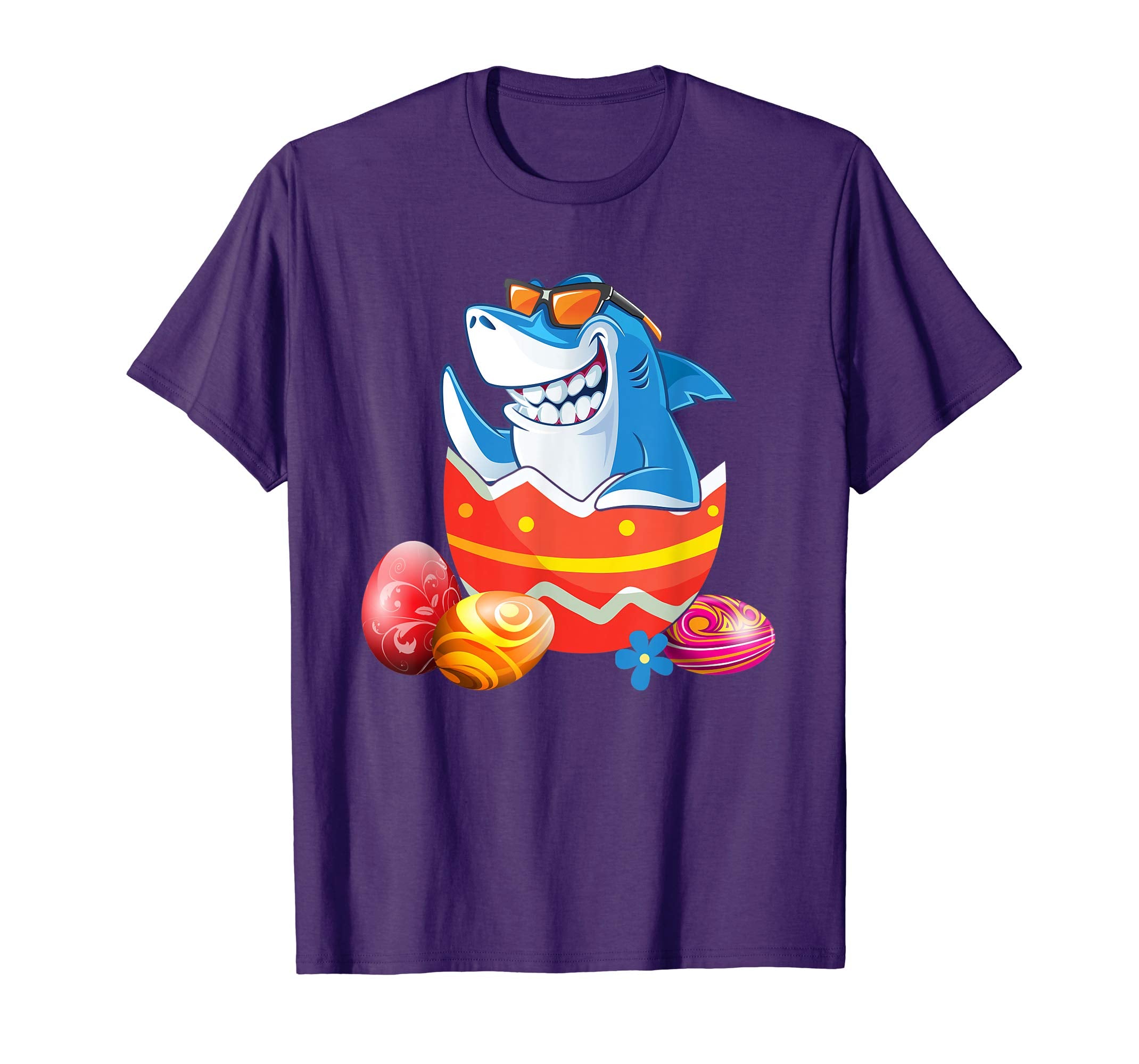 Easter Shirts For Kids Boys Girls Shark Shirt Easter Eggs