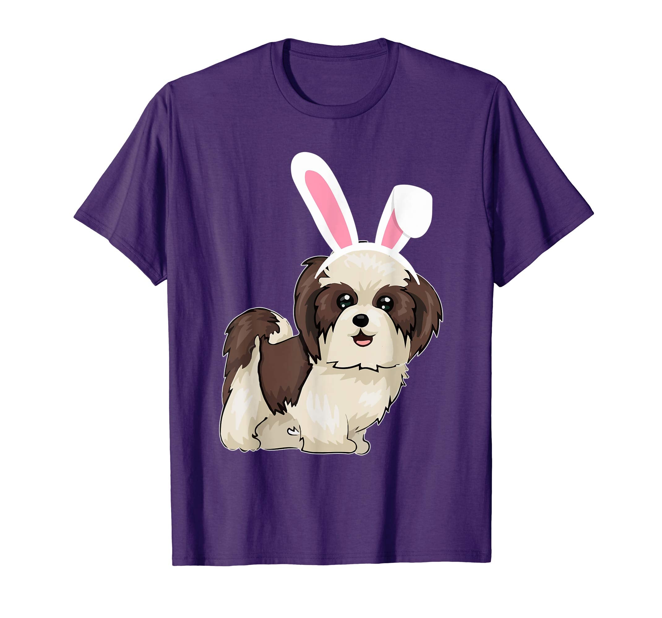 Shitzu Dog With Bunny Rabbit Hat Easter Happy Day Shirt